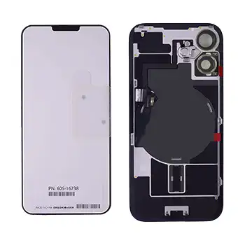 Back Glass With Steel Plate With Wireless Nfc Charging Magsafe Magnet & Flashlight Flex Compatible For Iphone 16 () (Ultramarine)