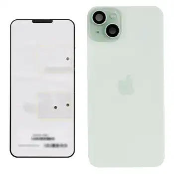 Back Glass With Steel Plate With Wireless Nfc Charging Magsafe Magnet & Flashlight Flex Compatible For Iphone 15 Plus () (Green)