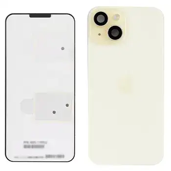 Back Glass With Steel Plate With Wireless Nfc Charging Magsafe Magnet & Flashlight Flex Compatible For Iphone 15 () (Yellow)