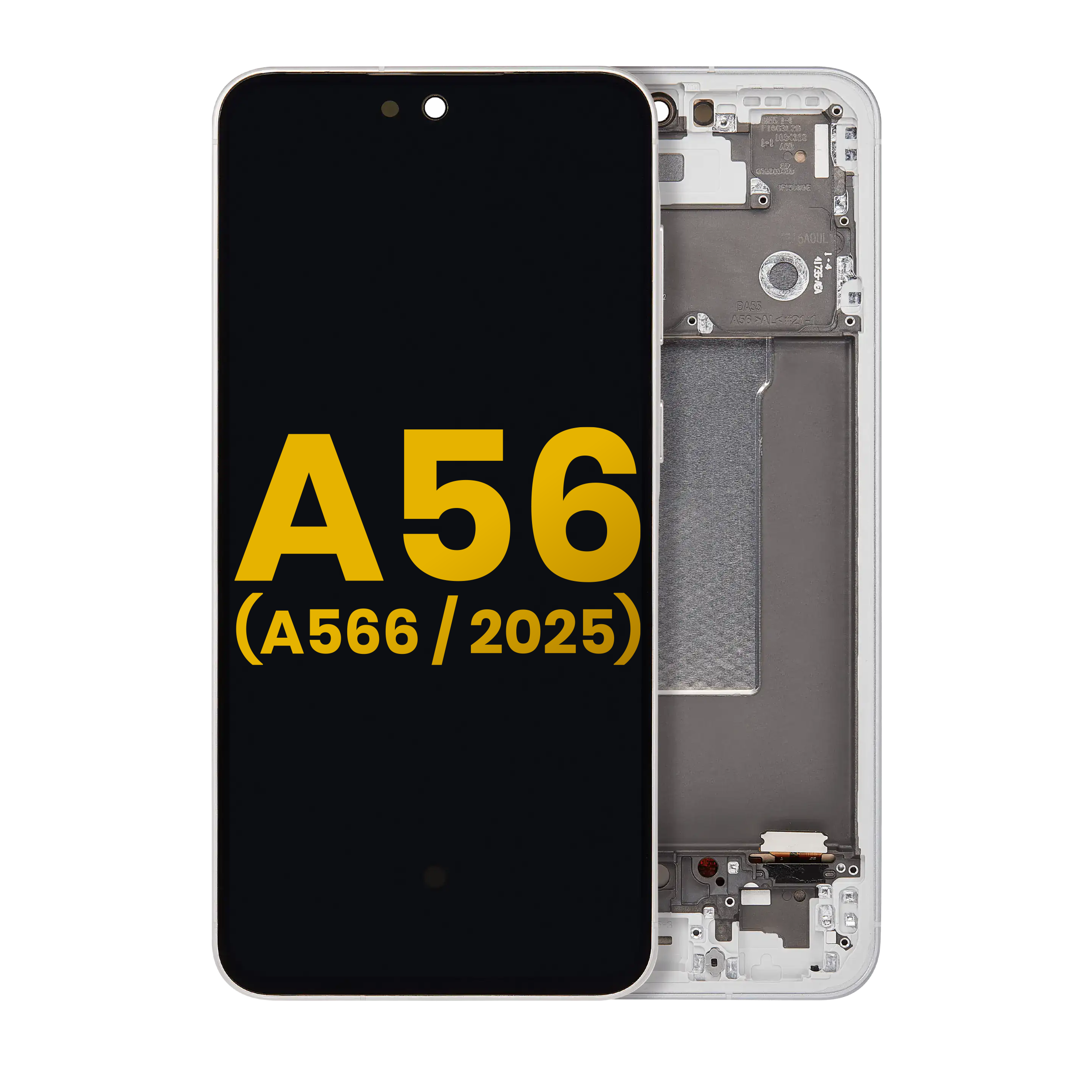 Oled Assembly With Frame Compatible For Samsung Galaxy A56 5G (A566 / 2025) (Refurbished) (Lightgray)