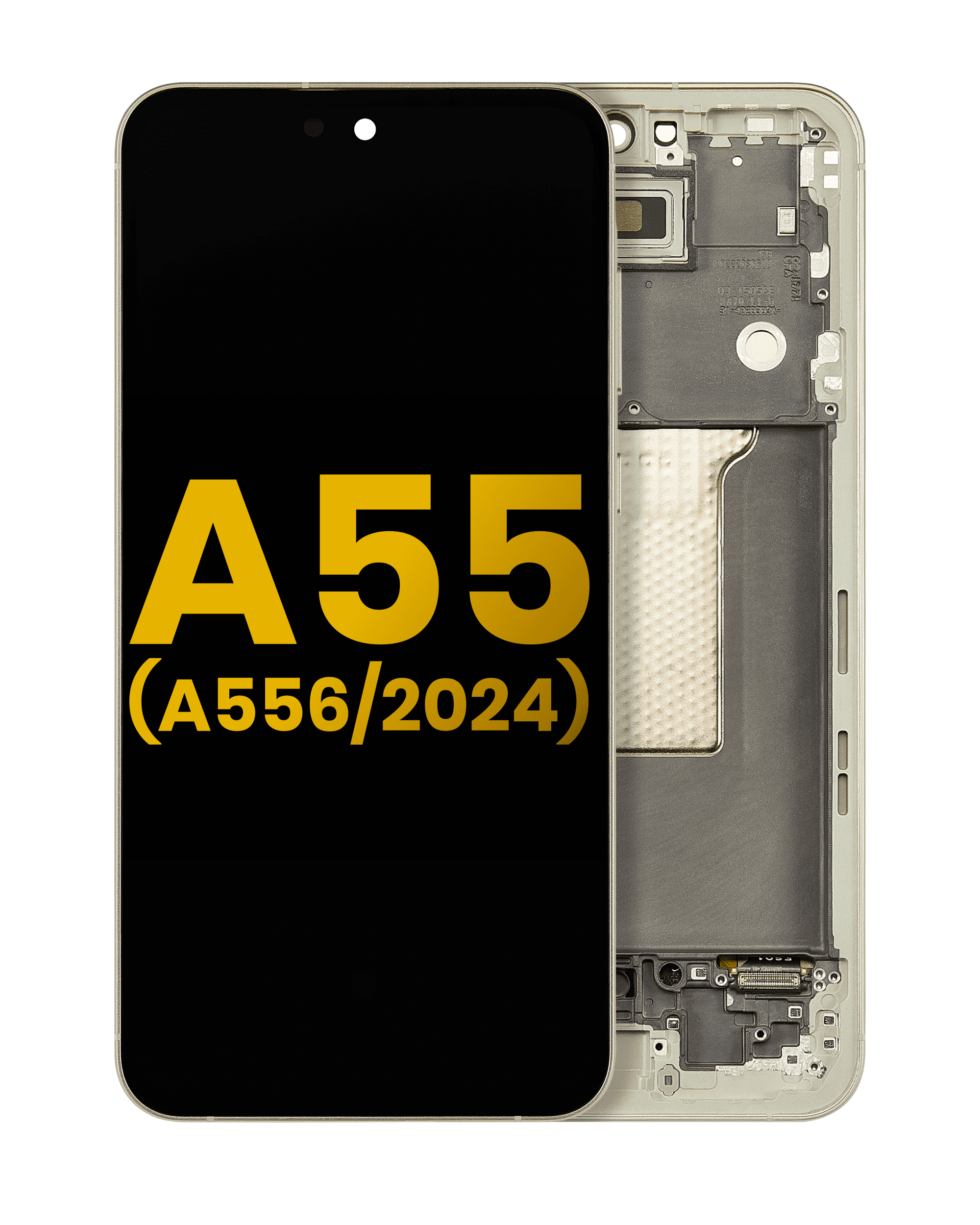 Oled Assembly With Frame Compatible For Samsung Galaxy A55 (A556 / 2024) (Refurbished) (Lemon)