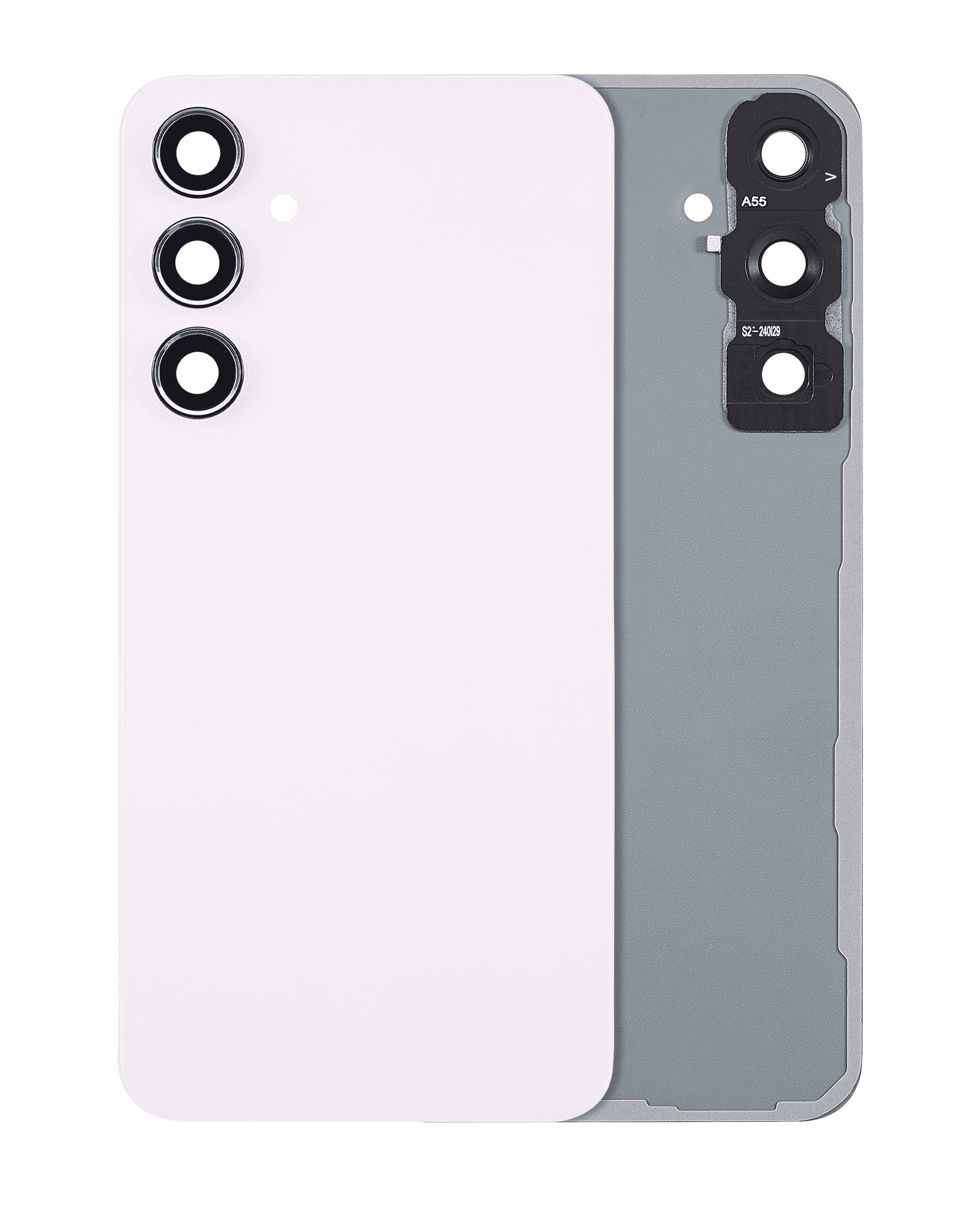 Back Cover Glass With Camera Lens Compatible For Samsung Galaxy A55 5G (A556 / 2024) (No Logo) (Aftermarket Plus) (Lilac)