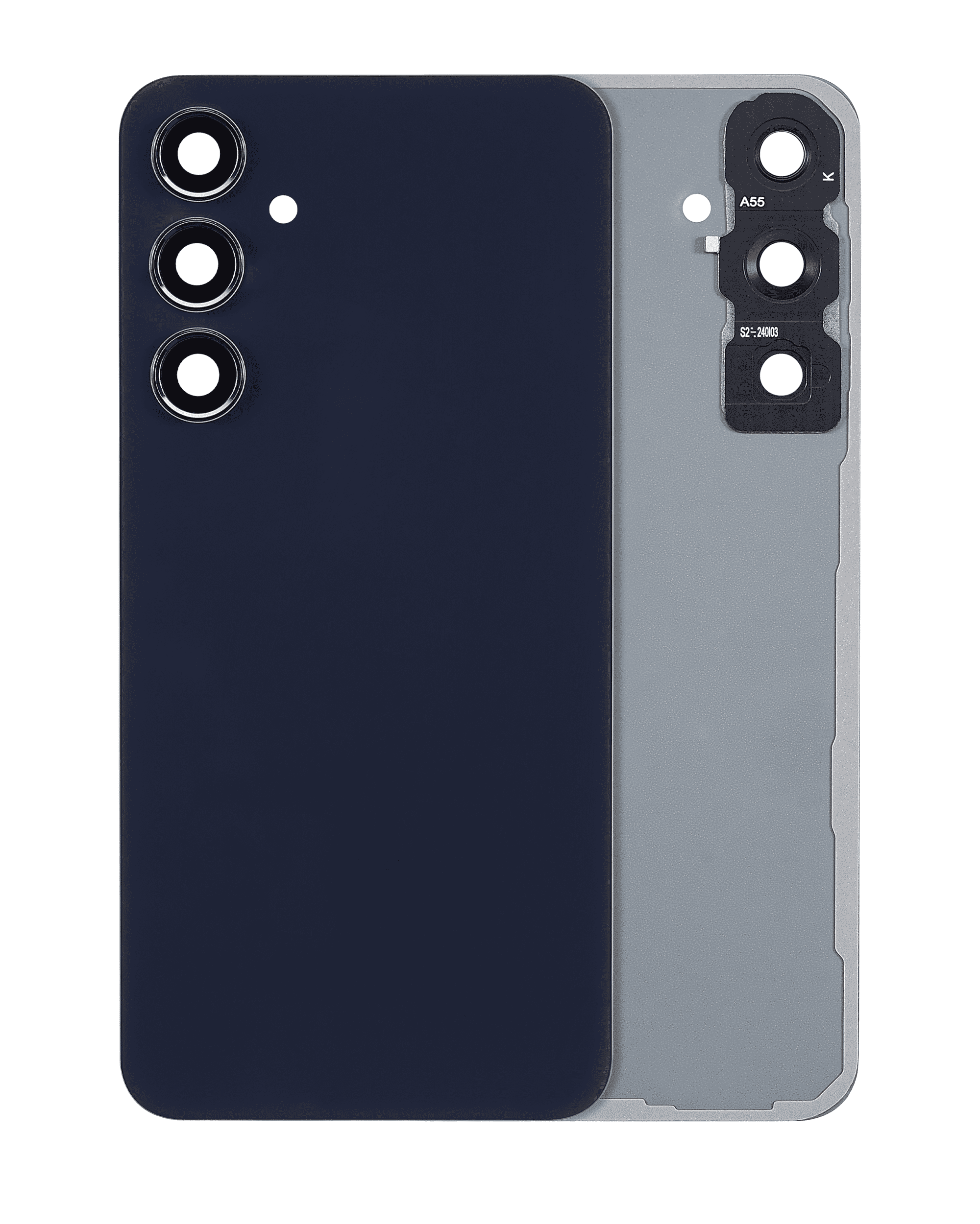 Back Cover Glass With Camera Lens Compatible For Samsung Galaxy A55 5G (A556 / 2024) (No Logo) (Aftermarket Plus) (Navy)