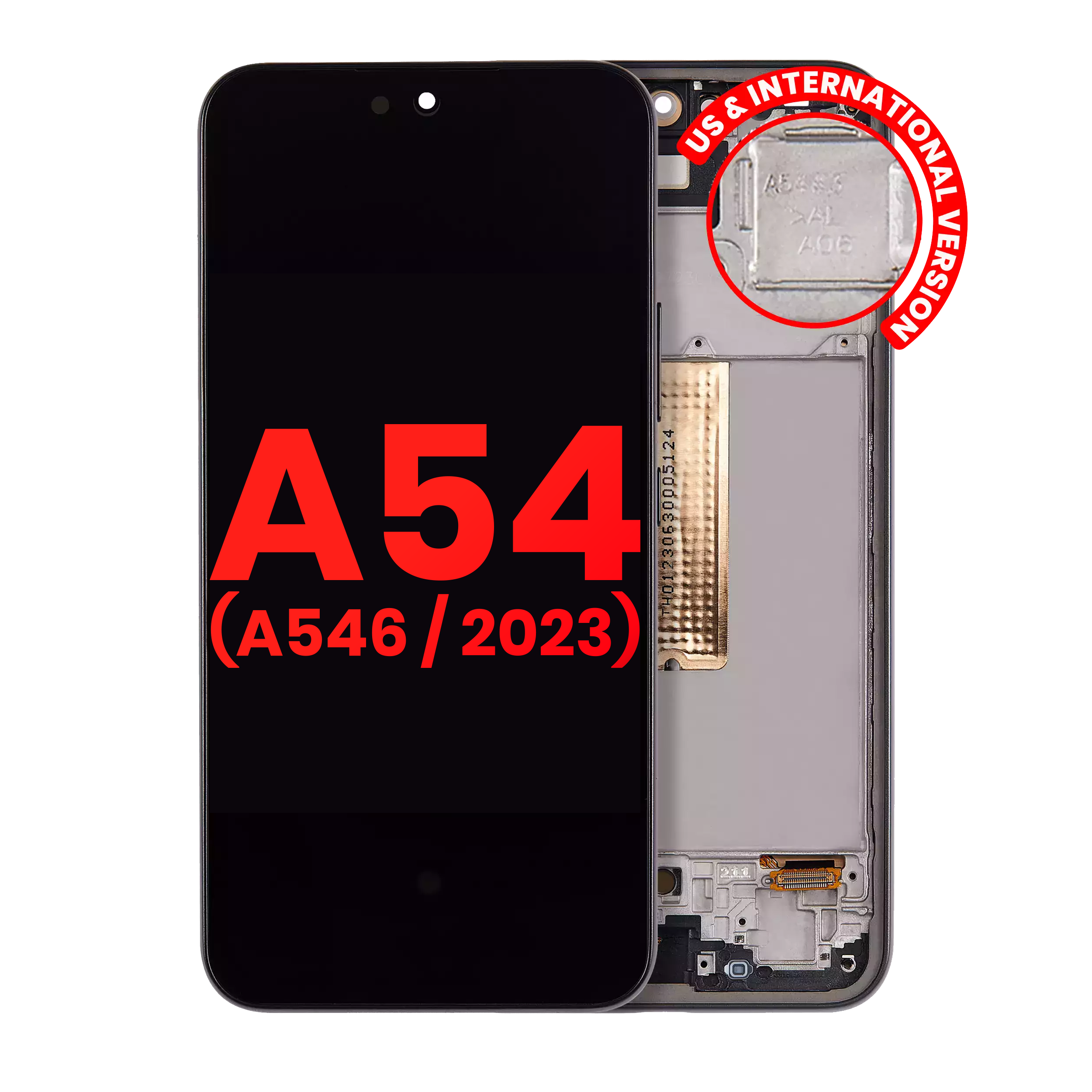 Oled Assembly With Frame Compatible For Samsung Galaxy A54 5G (A546 / 2023) (Us & International Version) (Aftermarket Plus) (Graphite)