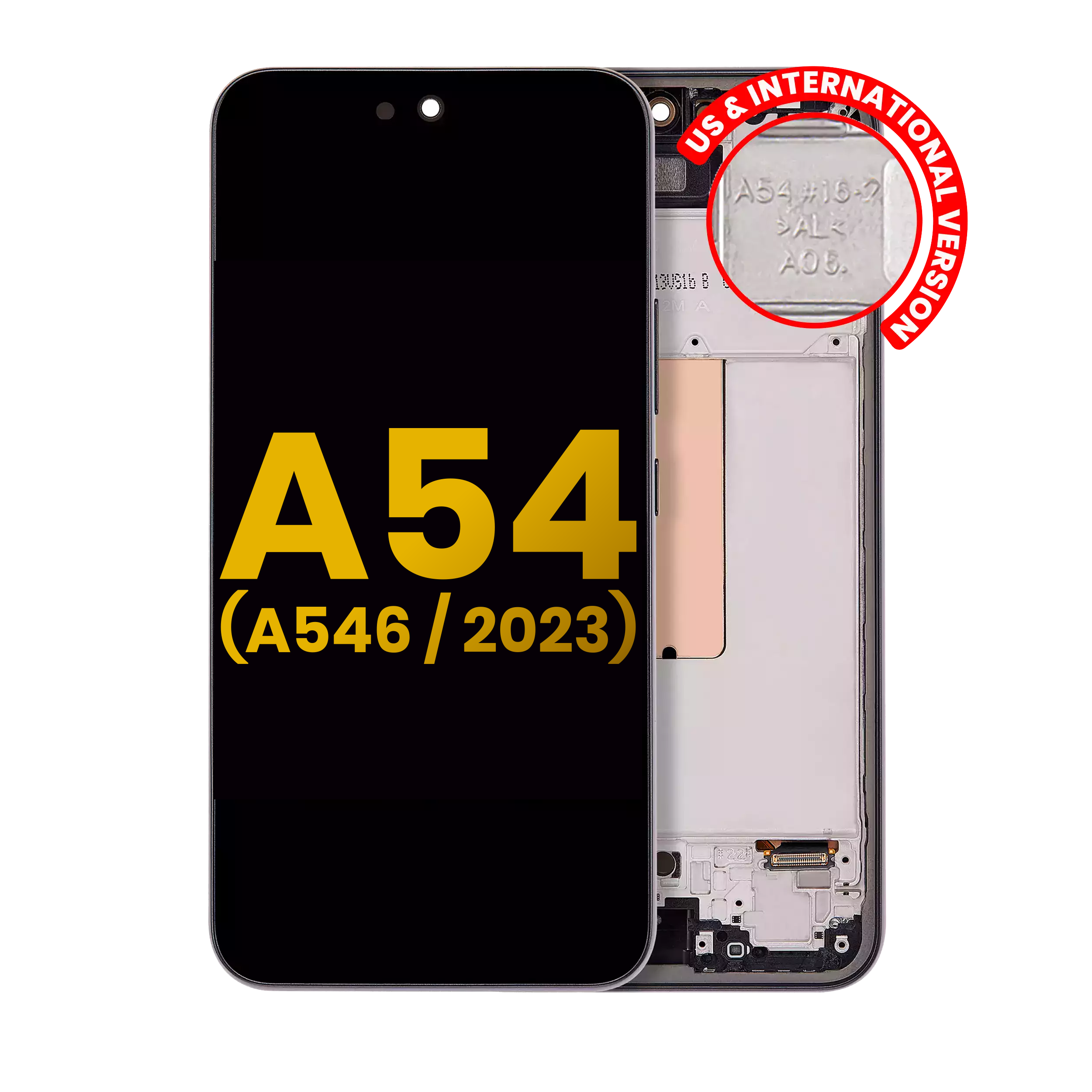 Oled Assembly With Frame Compatible For Samsung Galaxy A54 5G (A546 / 2023) (Us & International Version) (Refurbished) (Graphite)