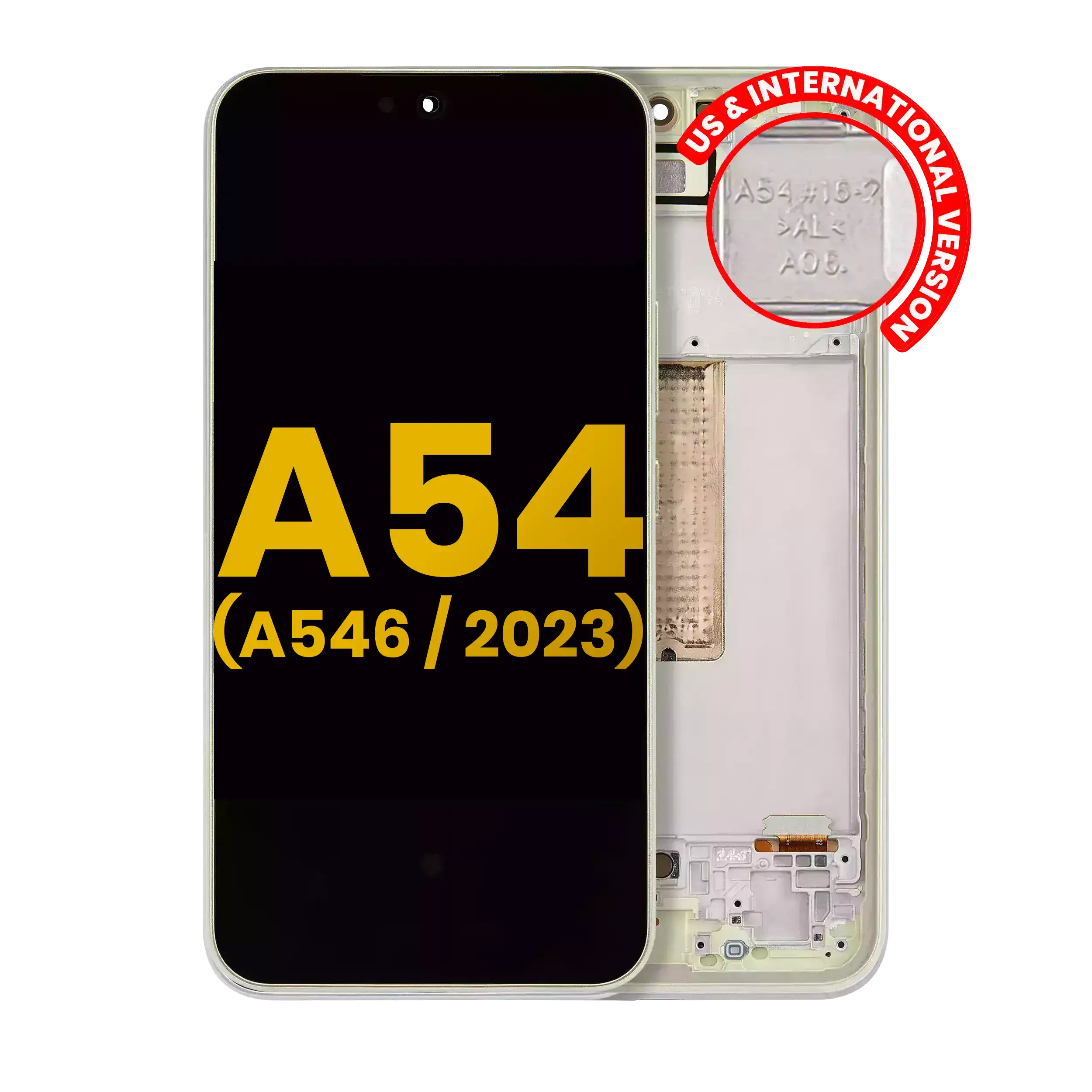 Oled Assembly With Frame Compatible For Samsung Galaxy A54 5G (A546 / 2023) (Us & International Version) (Refurbished) (Lime)