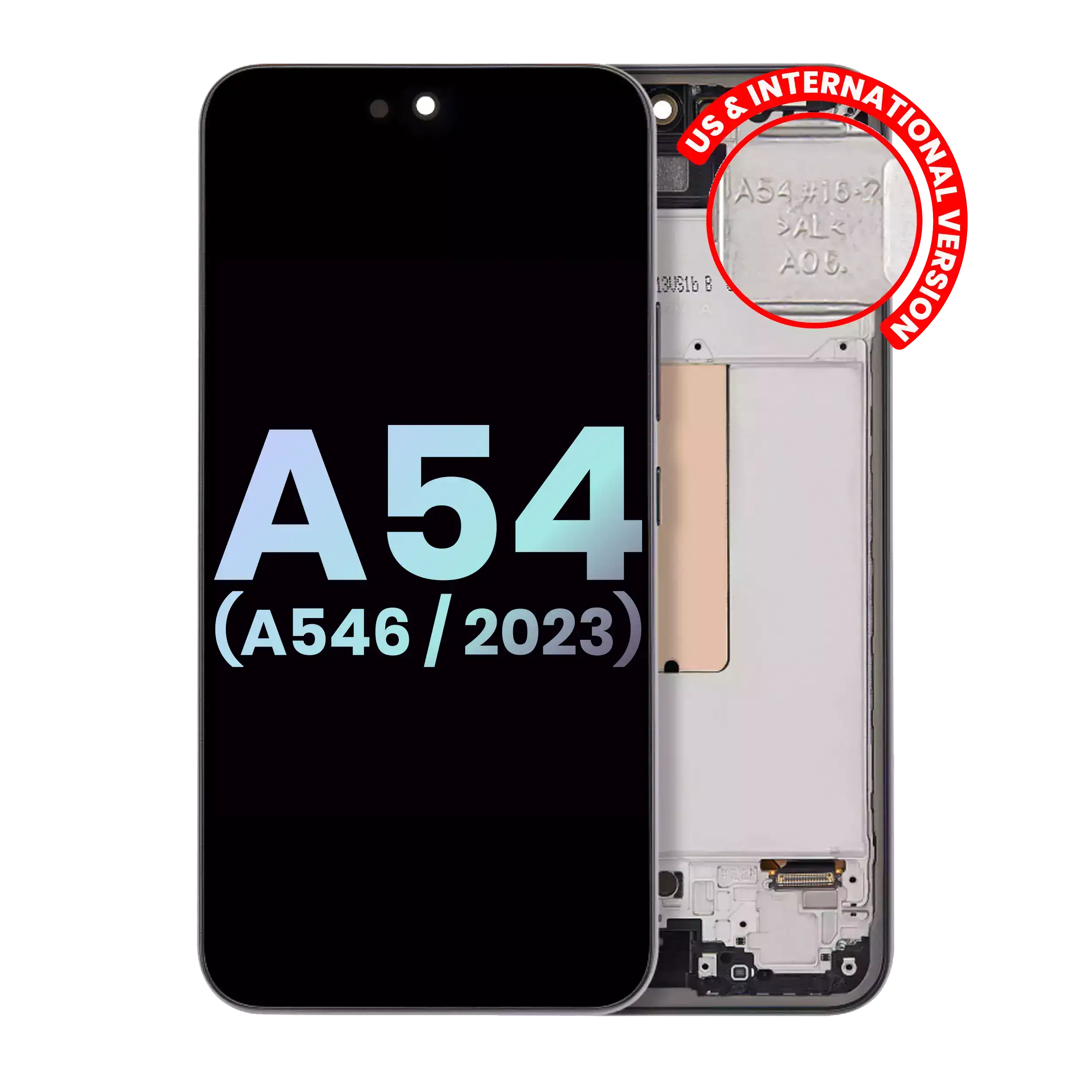 Oled Assembly With Frame Compatible For Samsung Galaxy A54 5G (A546 / 2023) (Us & International Version) (Service Pack) (Graphite)