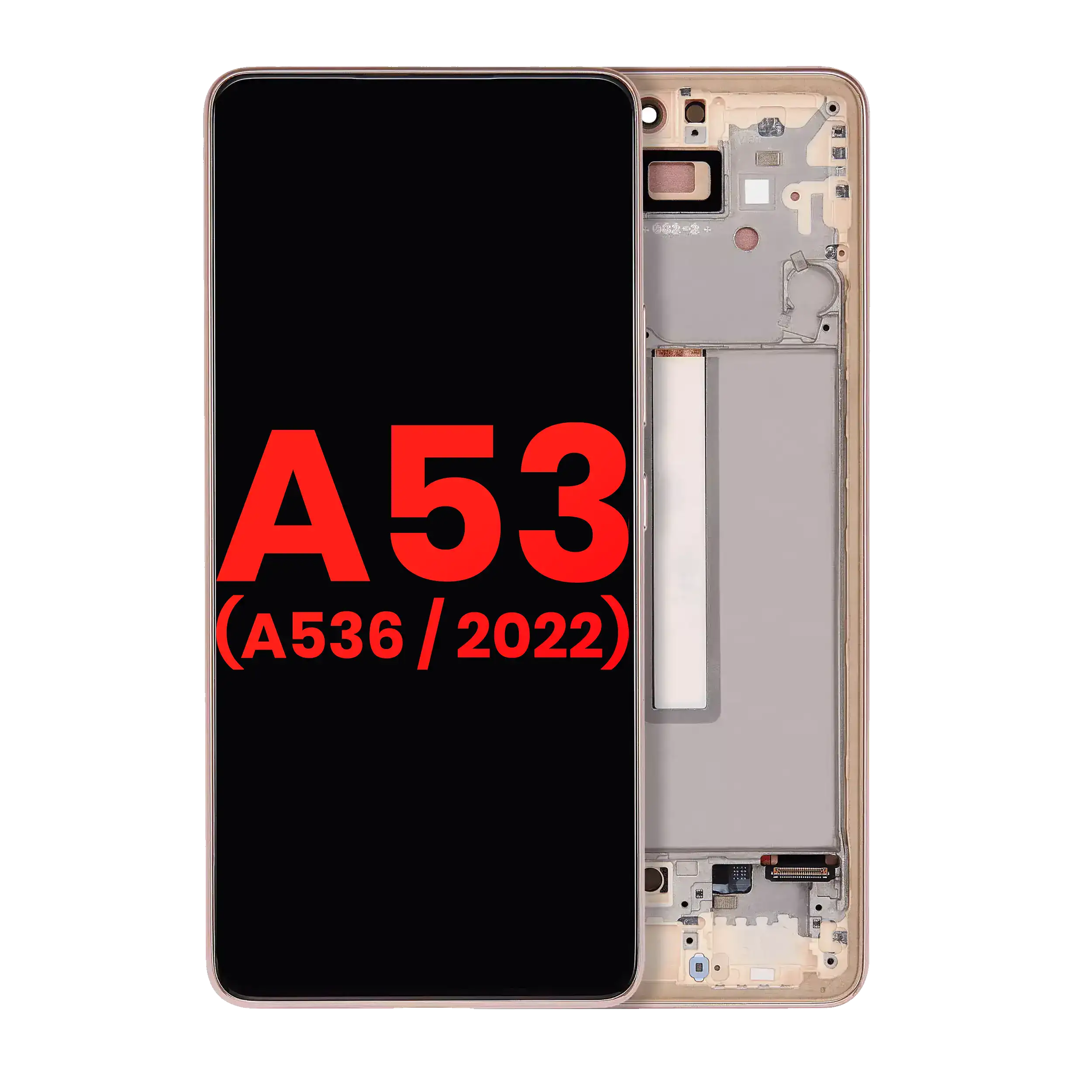 Oled Assembly With Frame Compatible For Samsung Galaxy A53 5G ( A536 / 2022) (6.46") (Aftermarket Plus) (Peach)