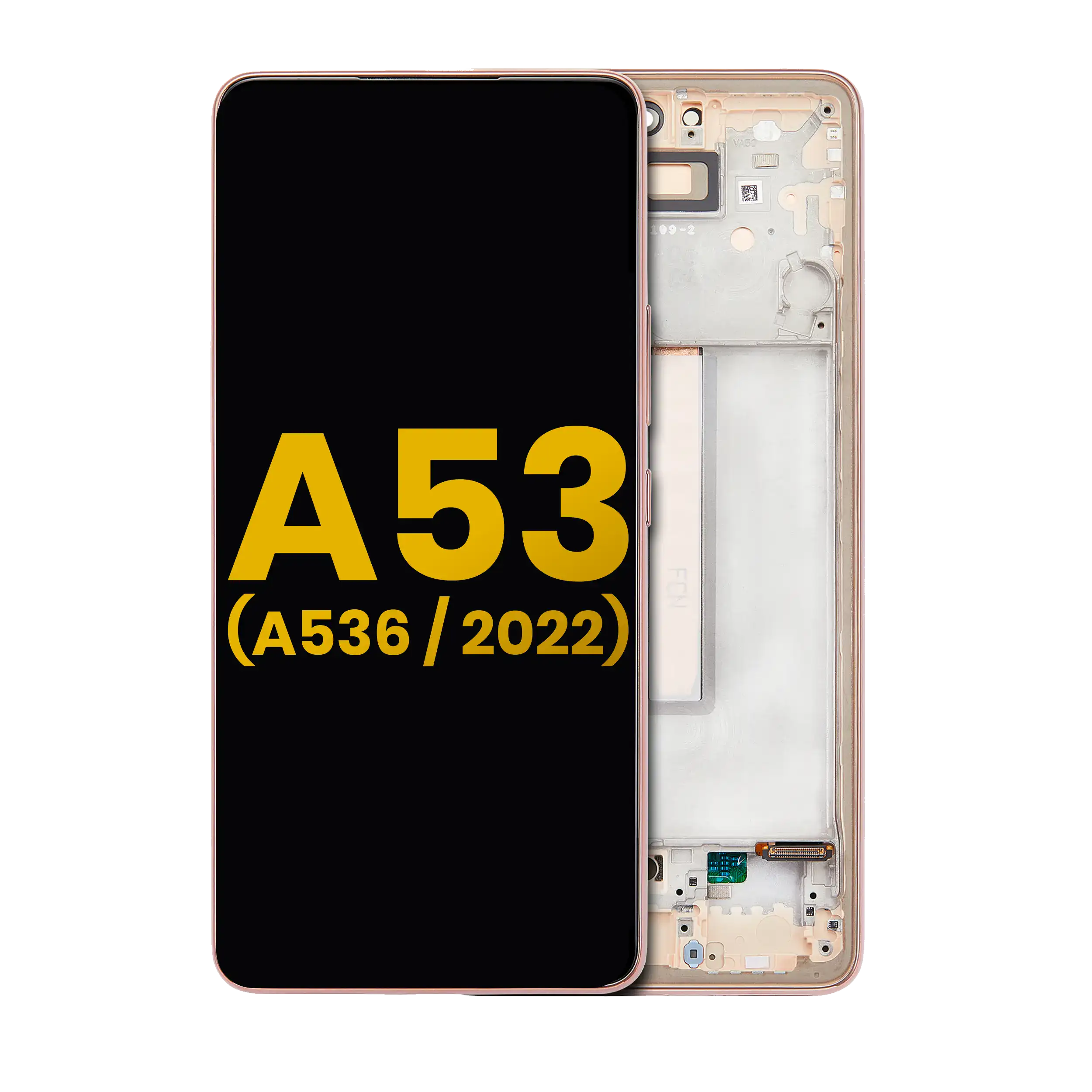 Oled Assembly With Frame Compatible For Samsung Galaxy A53 5G ( A536 / 2022) (Refurbished) (Peach)