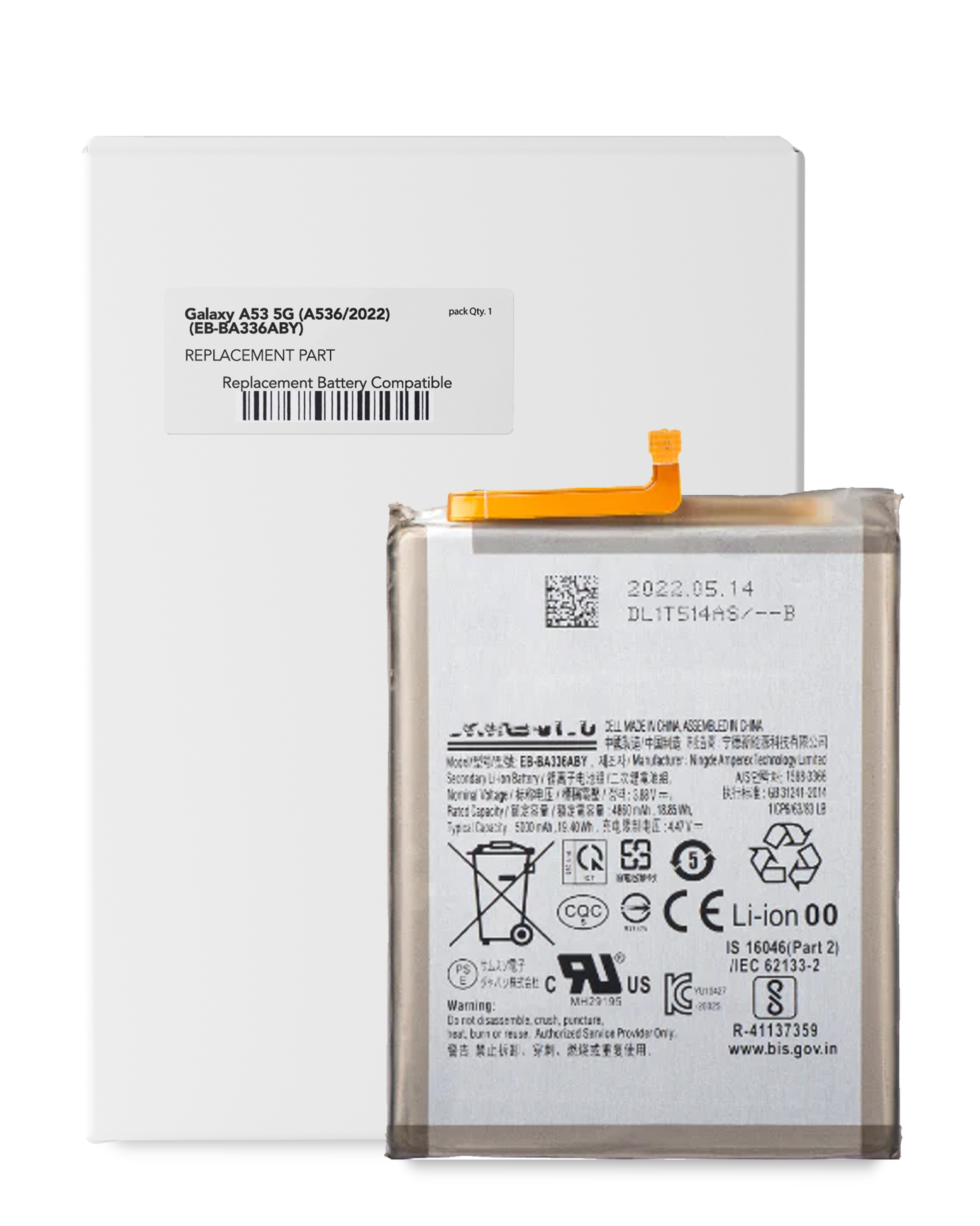 Replacement Battery Compatible For Samsung Galaxy A33 5G (A336 / 2022) / A53 5G (A536 / 2022) (Eb-Ba536Aby) (Service Pack)