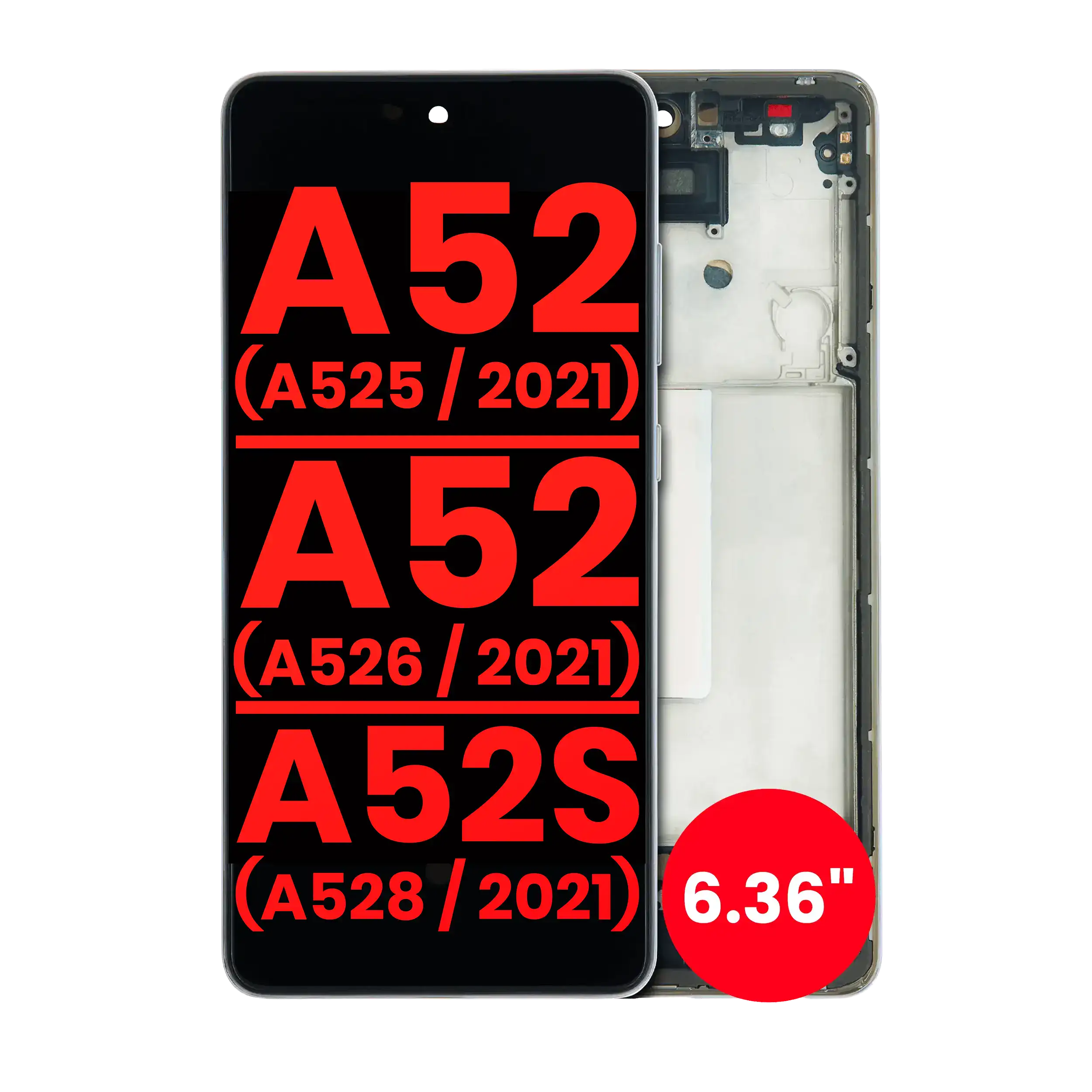 Oled Assembly With Frame For Samsung Galaxy A52/A52S (6.36") - Awesome White