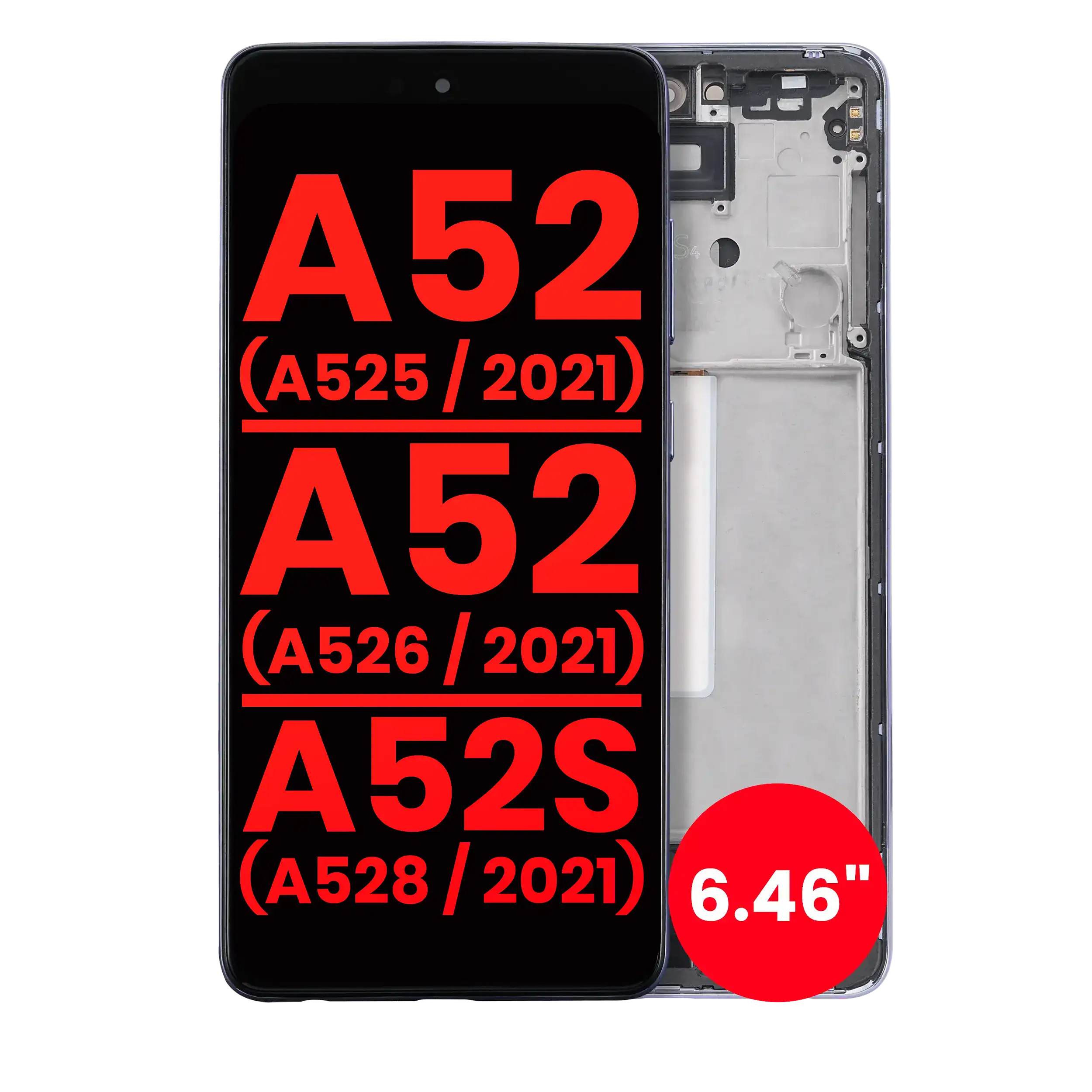 Oled Assembly With Frame For Samsung Galaxy A52/A52S 5G (6.46") - Awesome Purple