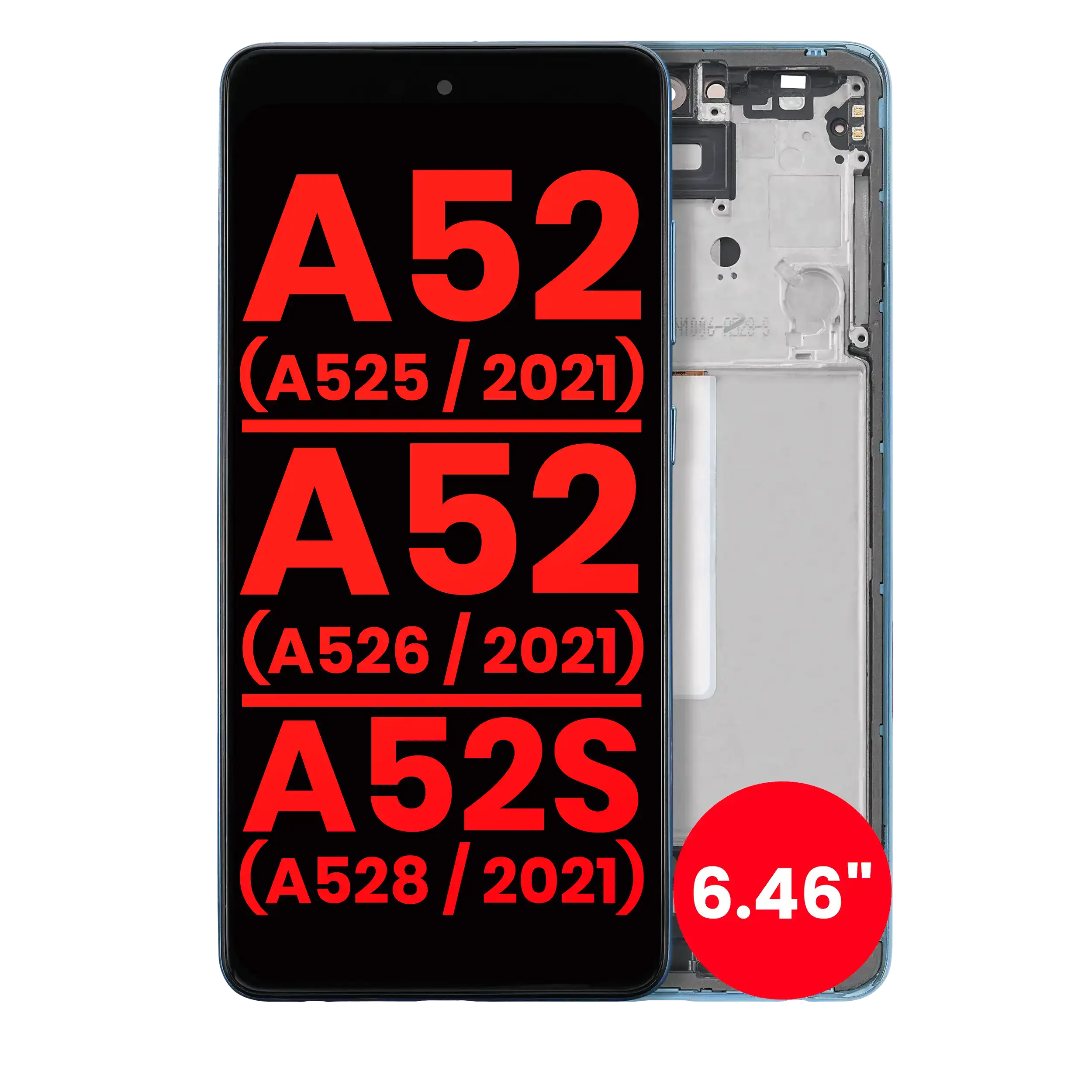 Oled Assembly With Frame For Samsung Galaxy A52 4G/5G & A52S 5G (6.46") - Awesome Blue