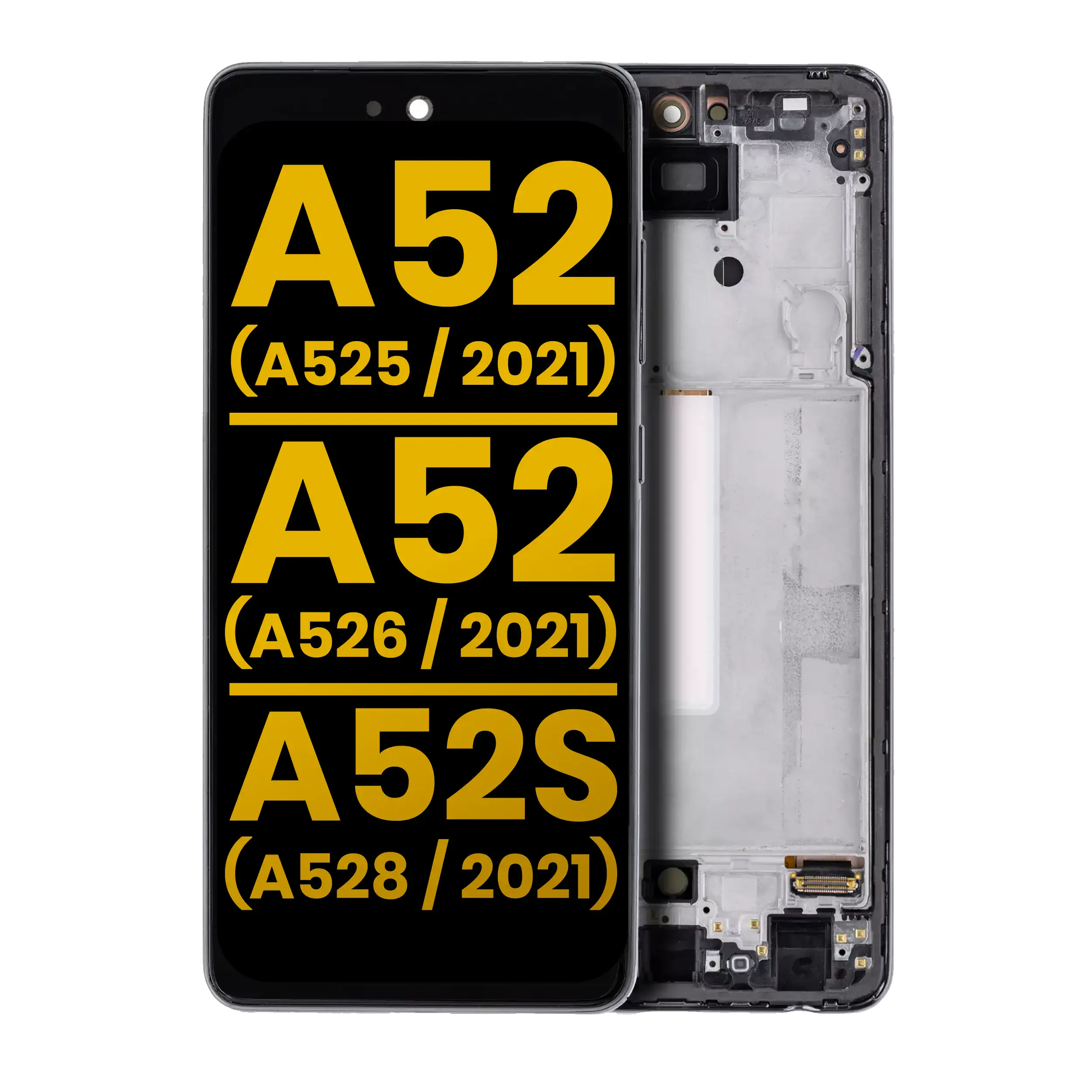 Oled Assembly With Frame For Samsung Galaxy A52/A52S 5G (2021) - Refurbished (Awesome White)