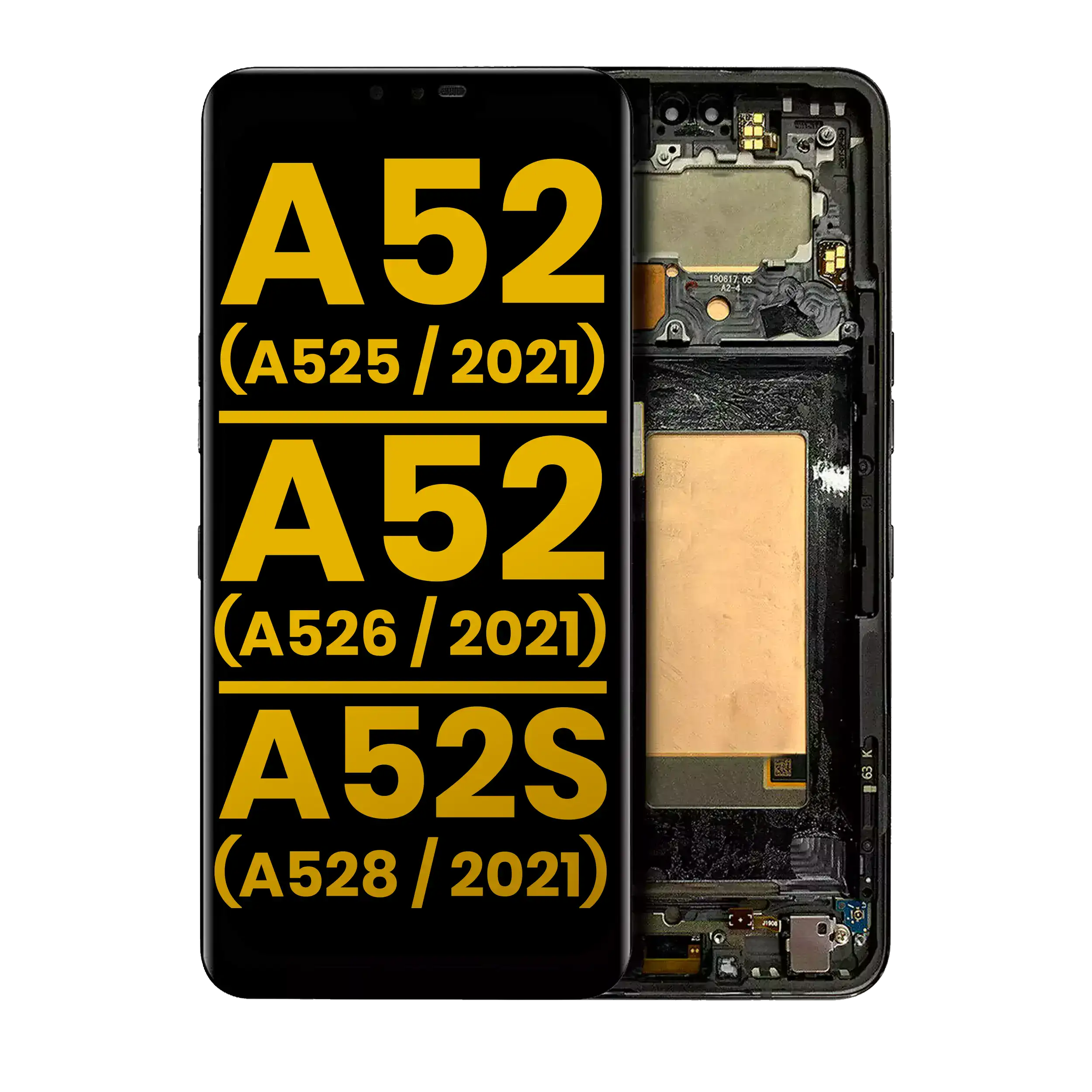 Oled Assembly With Frame For Samsung Galaxy A52/A52S/A52 5G (Refurbished) - Awesome Blue