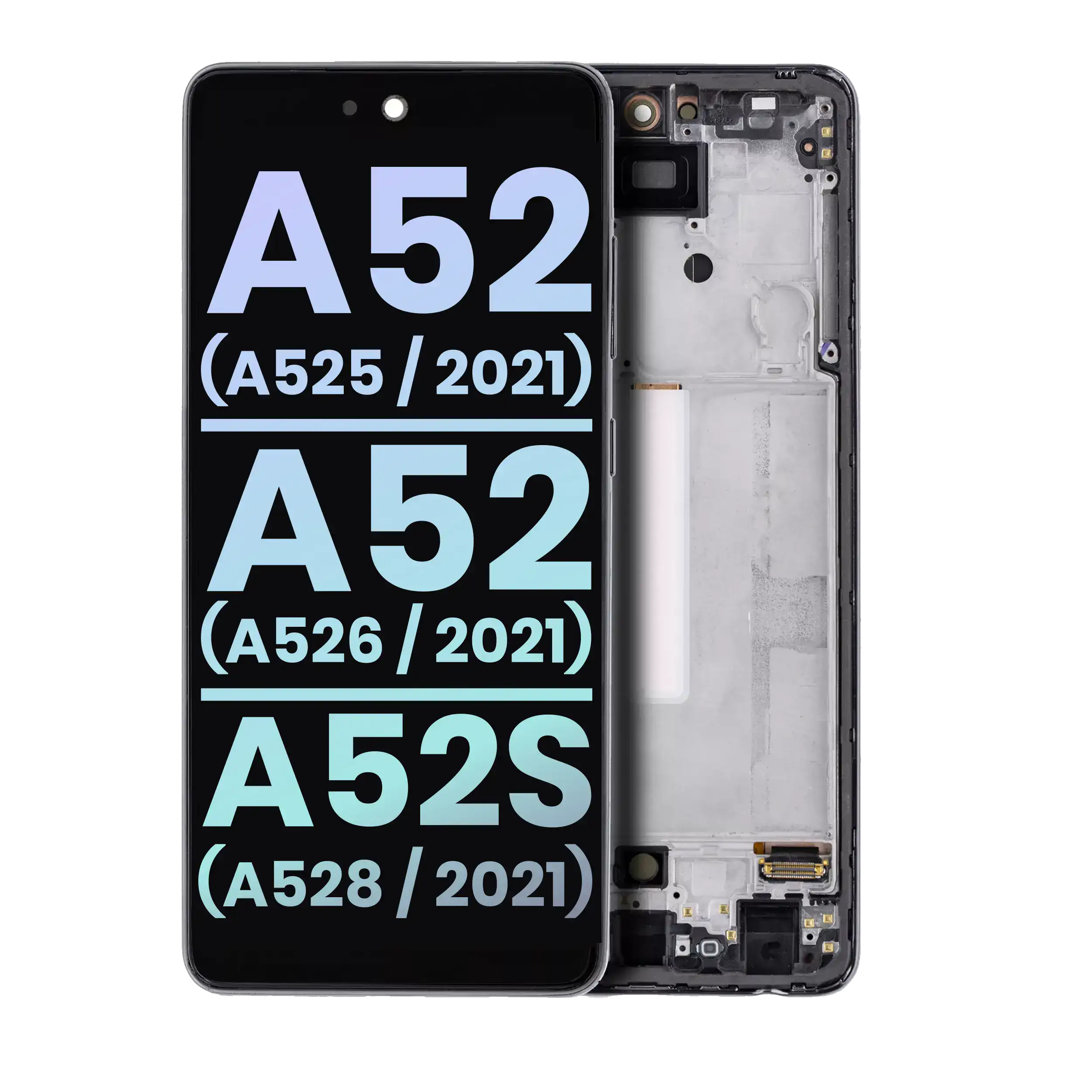 Oled Assembly With Frame For Samsung Galaxy A52/A52S 5G (2021) - Awesome Black