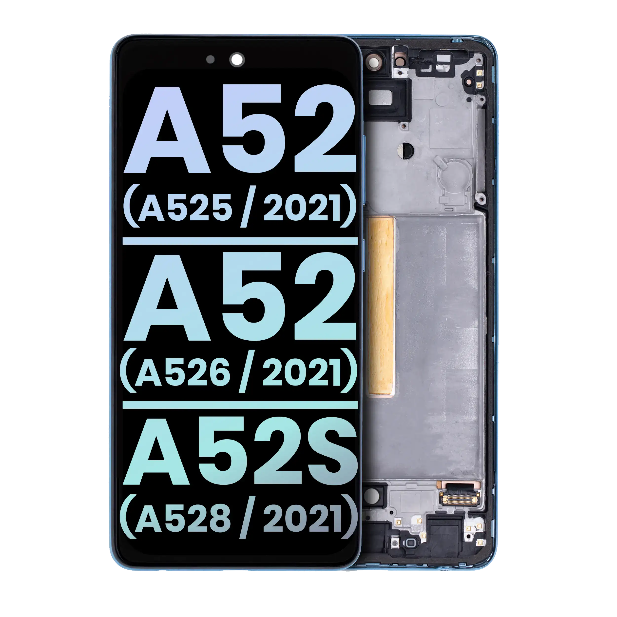 Samsung Galaxy A52/A52S Oled Assembly With Frame - Compatible With A525, A526, A528 (Blue)