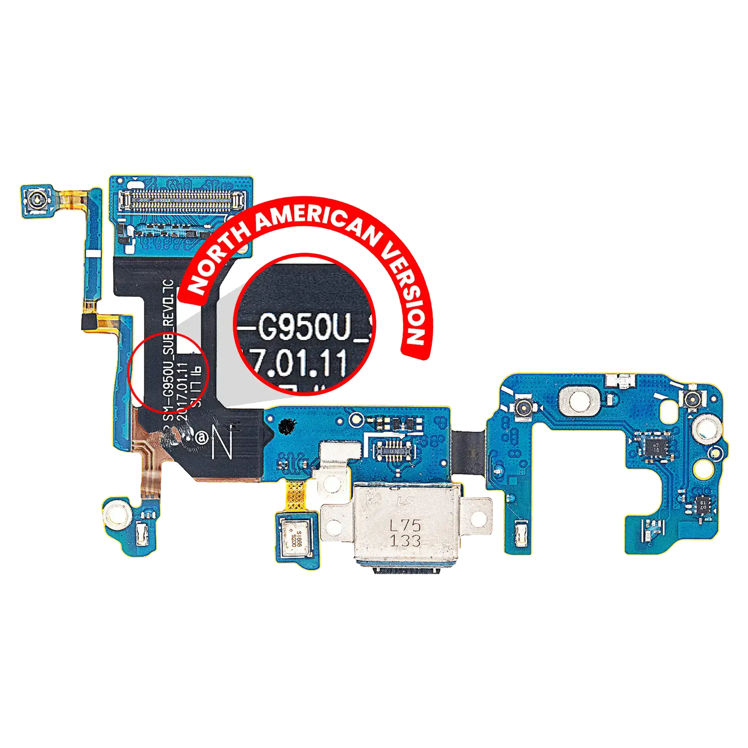 Charging Port With Flex Cable Compatible For Samsung Galaxy S8 (G950U) (Us Version)