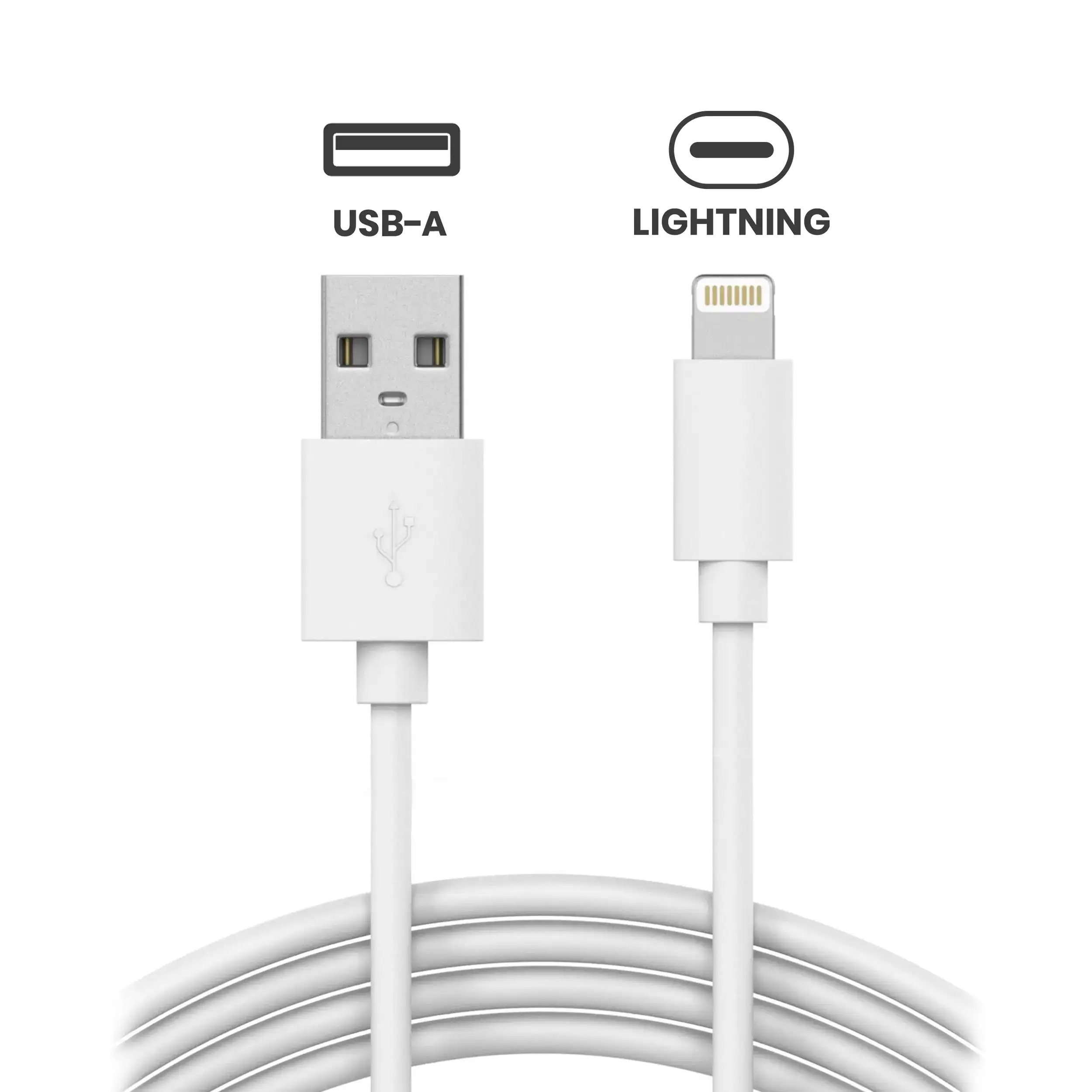 Usb-A To Lightning Cable (3Ft.) For Iphone / Ipad (10 Pack) (Generic)