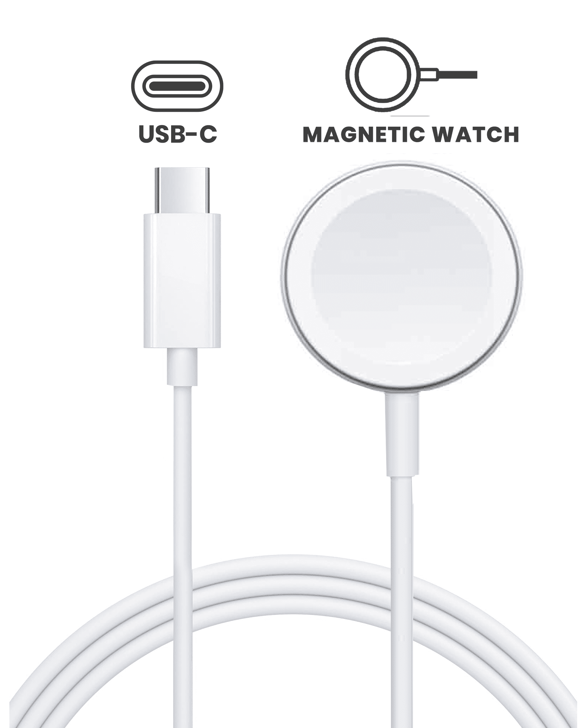Usb-C Magnetic Watch Charging Cable (3.3Ft.) For All Watch Series ( Grade A) (Bulk Packaging)