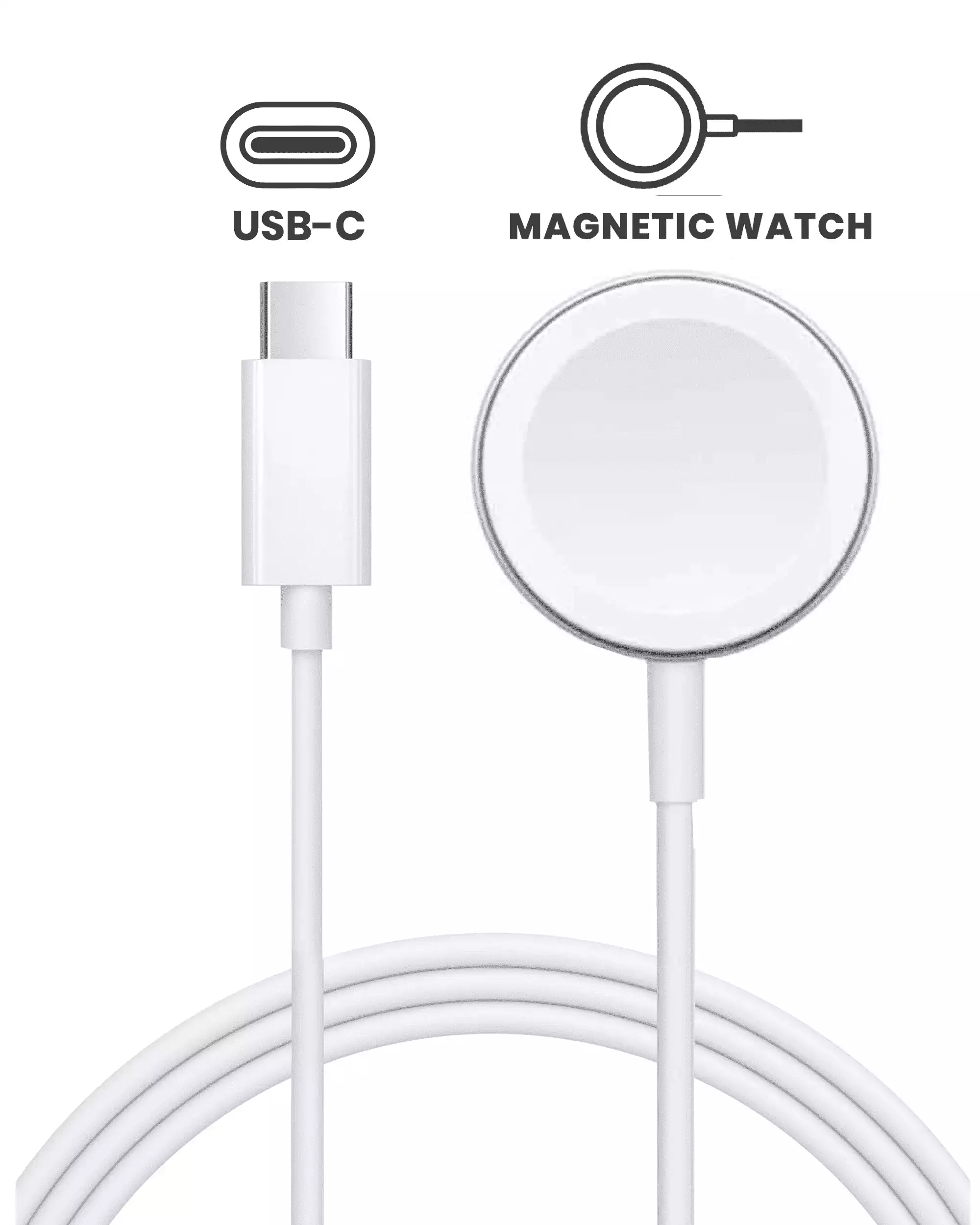 Usb-C Magnetic Watch Charging Cable (3.3Ft.) For All Watch Series ( Grade New) (Bulk Packaging)