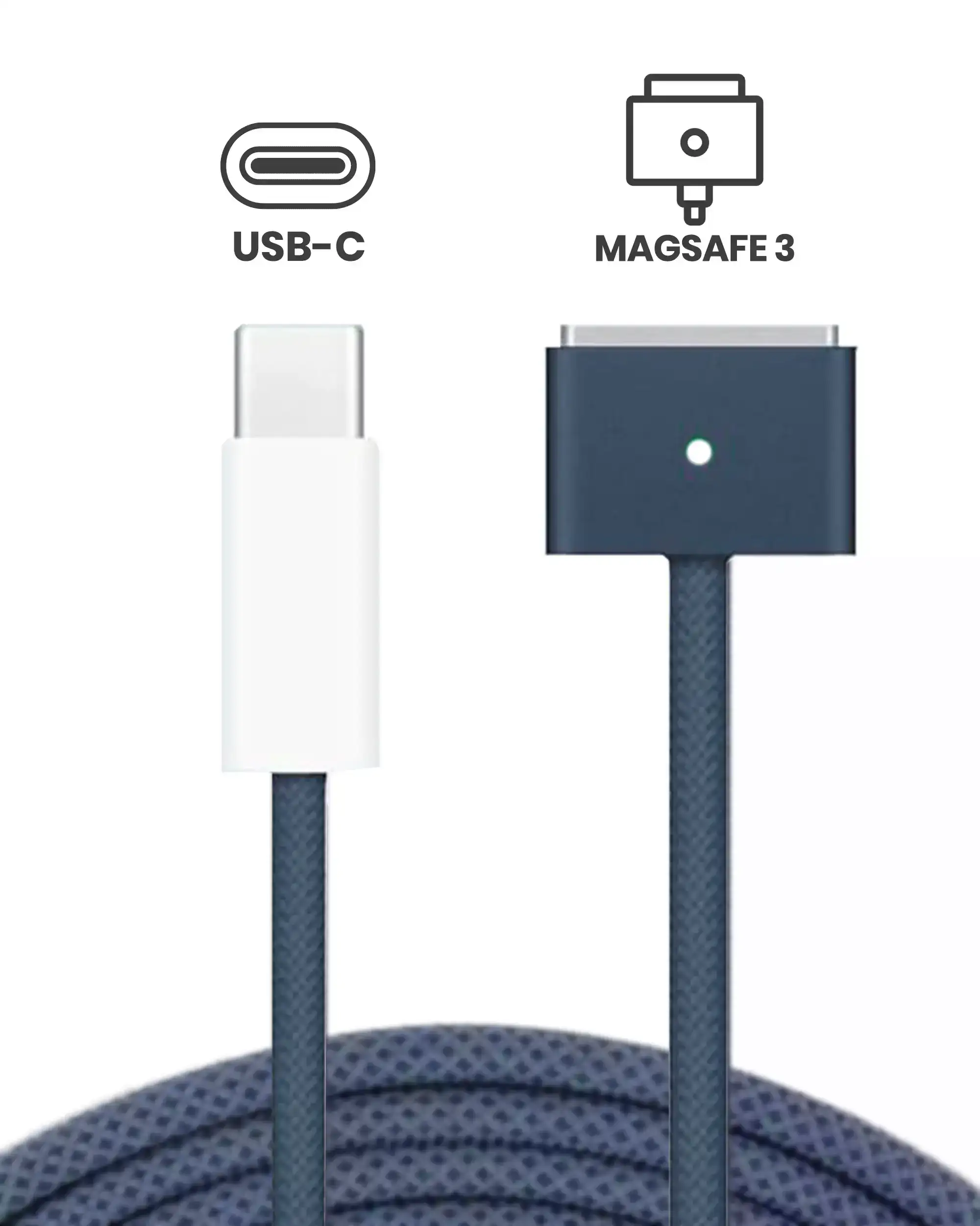 140W Usb-C To Magsafe 3 Charging Cable (6Ft) For Macbook Pro ( Grade A) (Bulk Packaging) (Midnight Blue)