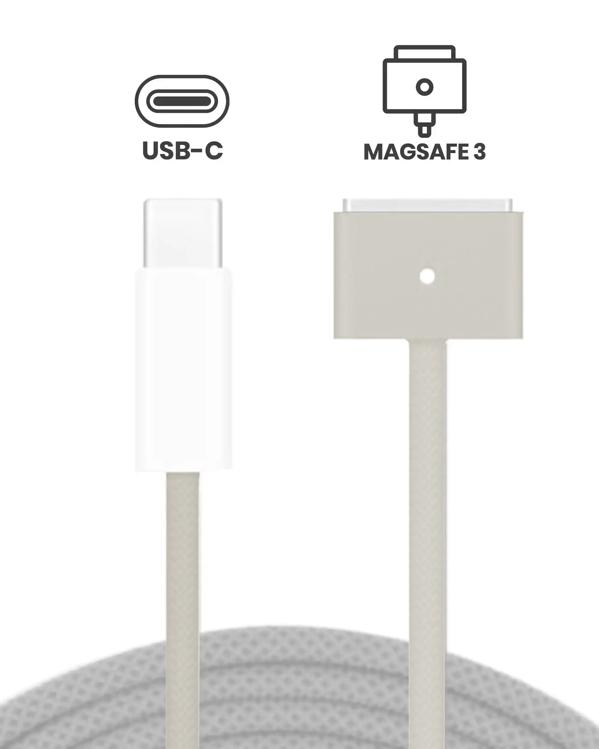 140W Usb-C To Magsafe 3 Charging Cable (6Ft) For Macbook Pro ( Grade A) (Bulk Packaging) (Starlight)