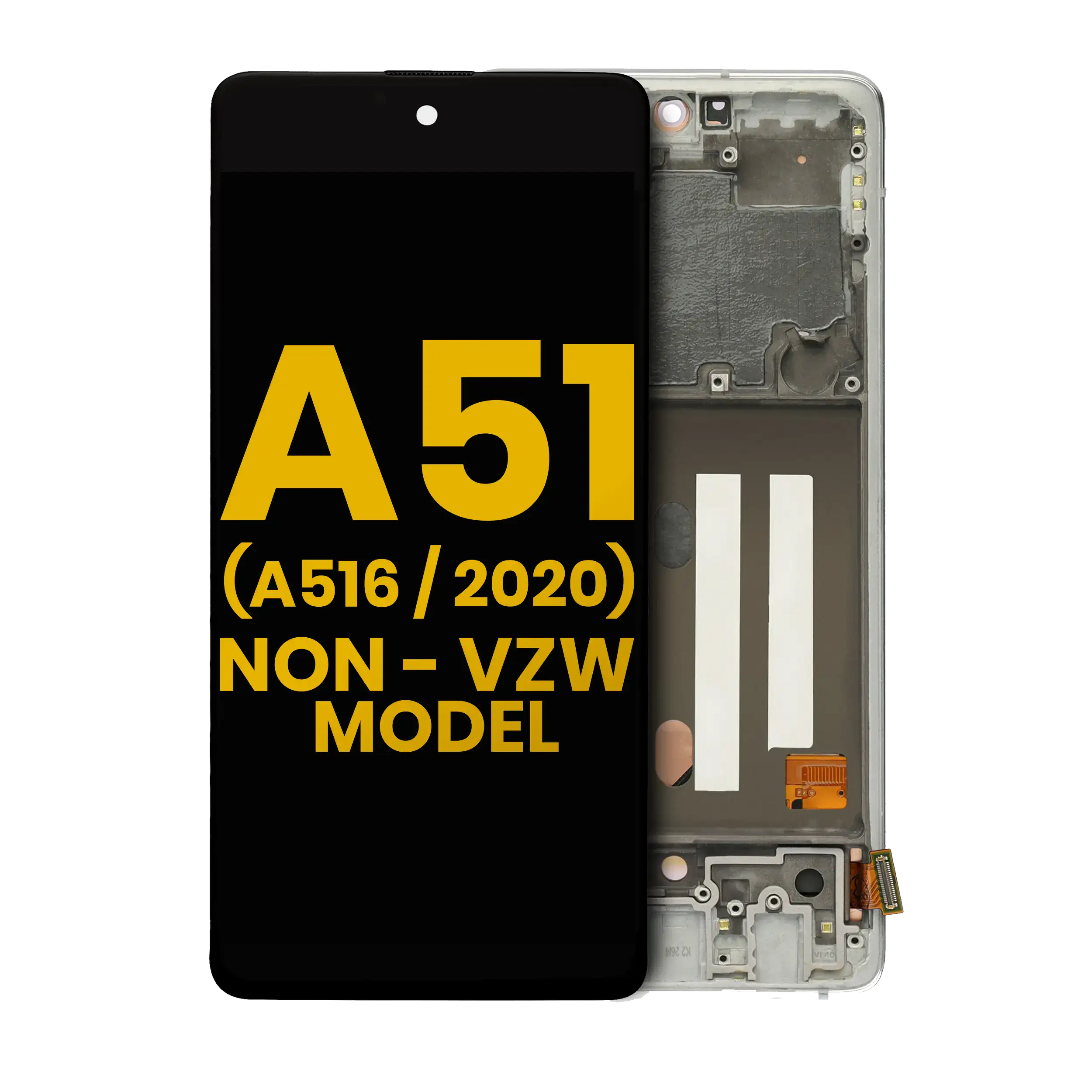 Oled Assembly With Frame Compatible For Samsung Galaxy A51 5G (A516 / 2020) (Non-Verizon 5G Uw Frame) (Refurbished) (Prism Cube White)