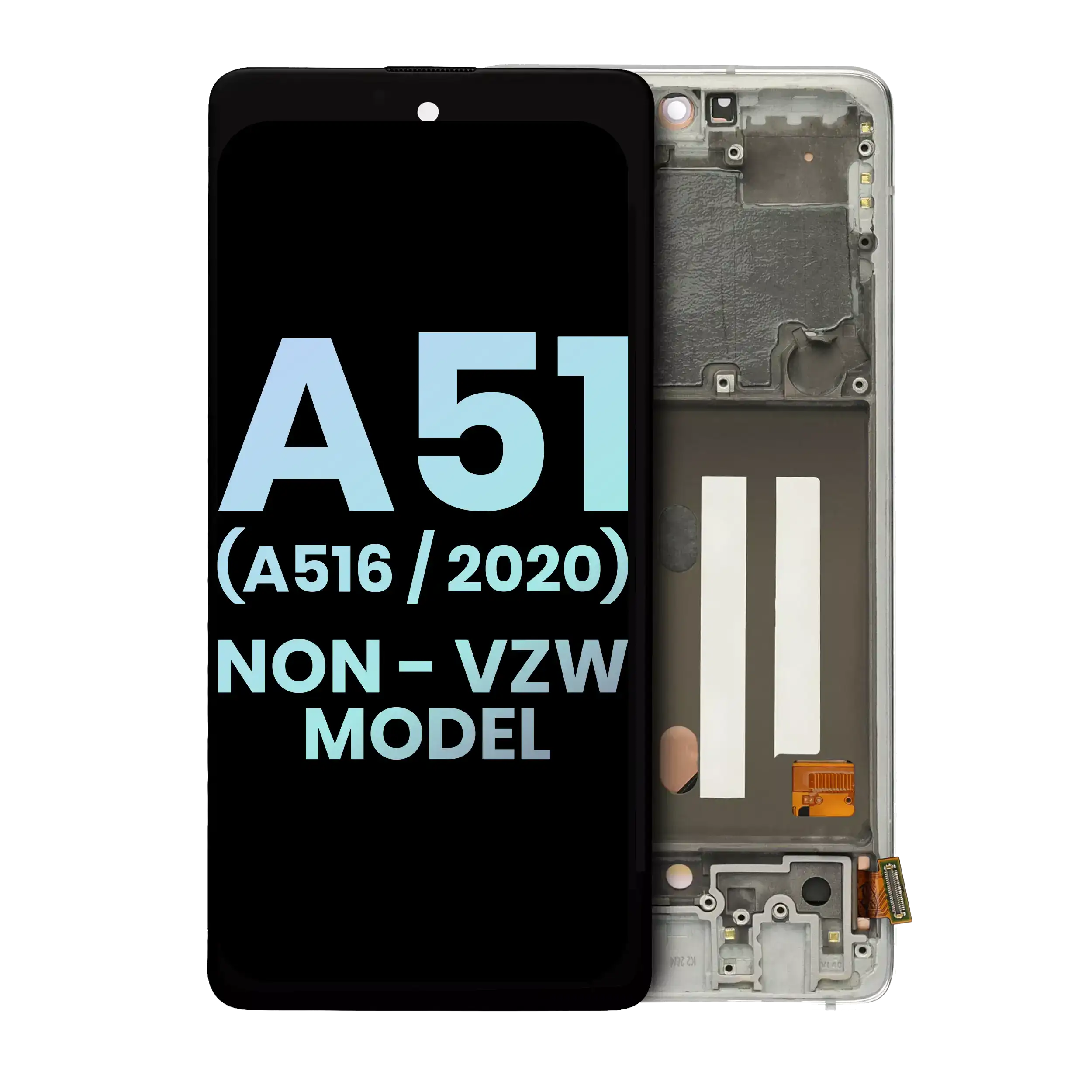 Oled Assembly With Frame Compatible For Samsung Galaxy A51 5G (A516 / 2020) (Non-Verizon 5G Uw Frame) (Service Pack) (Prism Cube White)