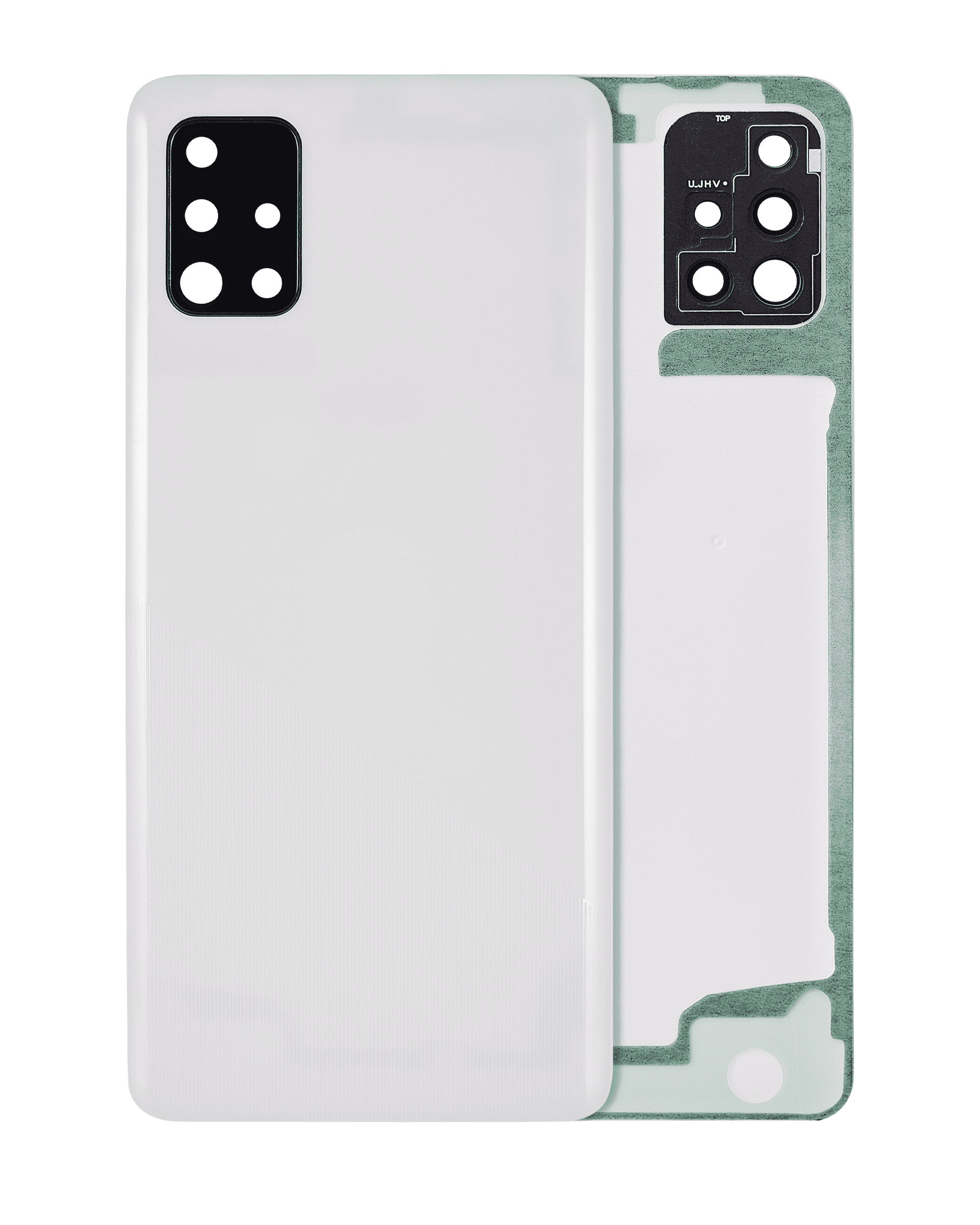 Back Cover Glass With Camera Lens Compatible For Samsung Galaxy A51 4G (A515 / 2019) (Aftermarket Plus) (Prism Crush White)