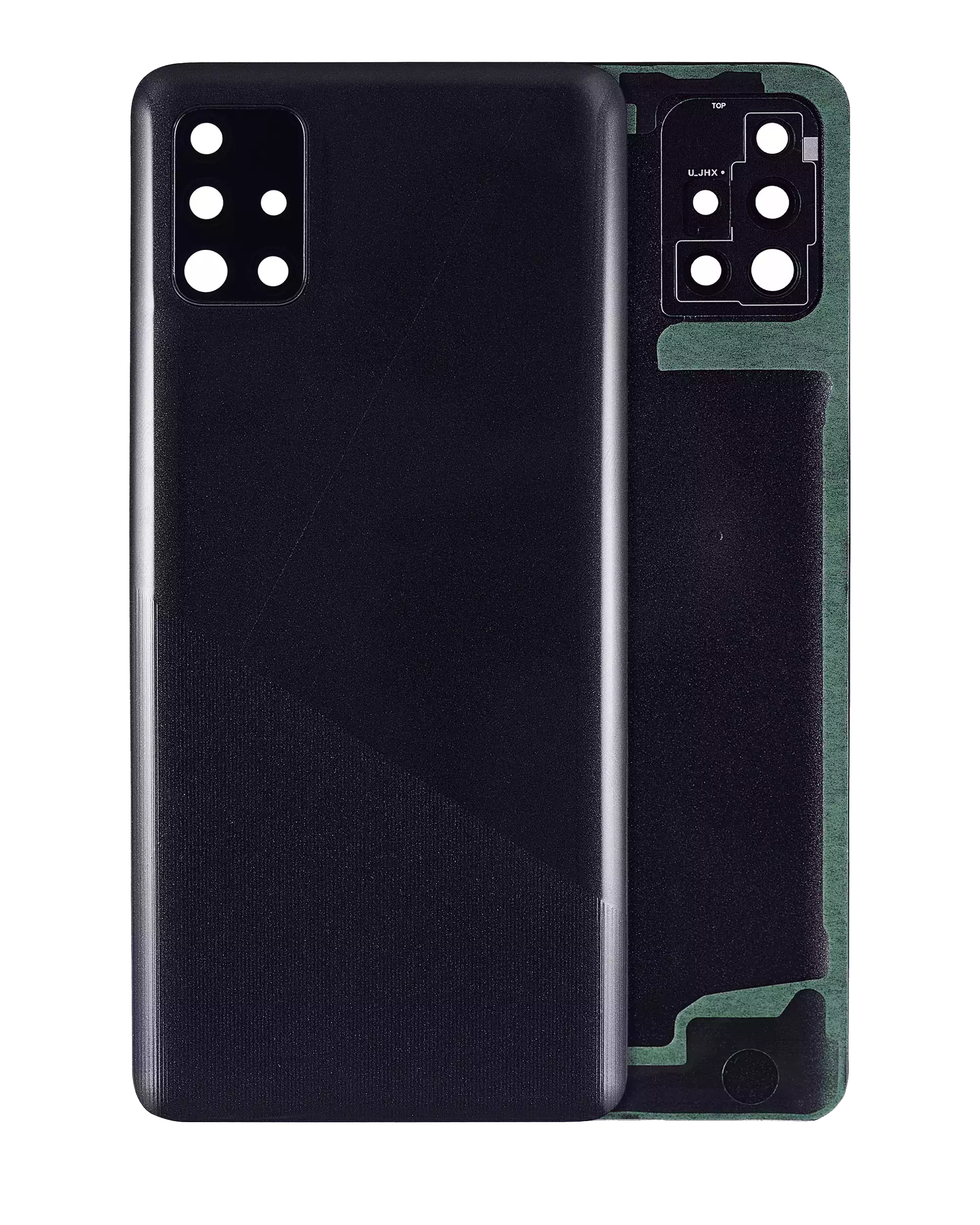 Back Cover Glass With Camera Lens Compatible For Samsung Galaxy A51 4G (A515 / 2019) (Service Pack) (Prism Crush Black)