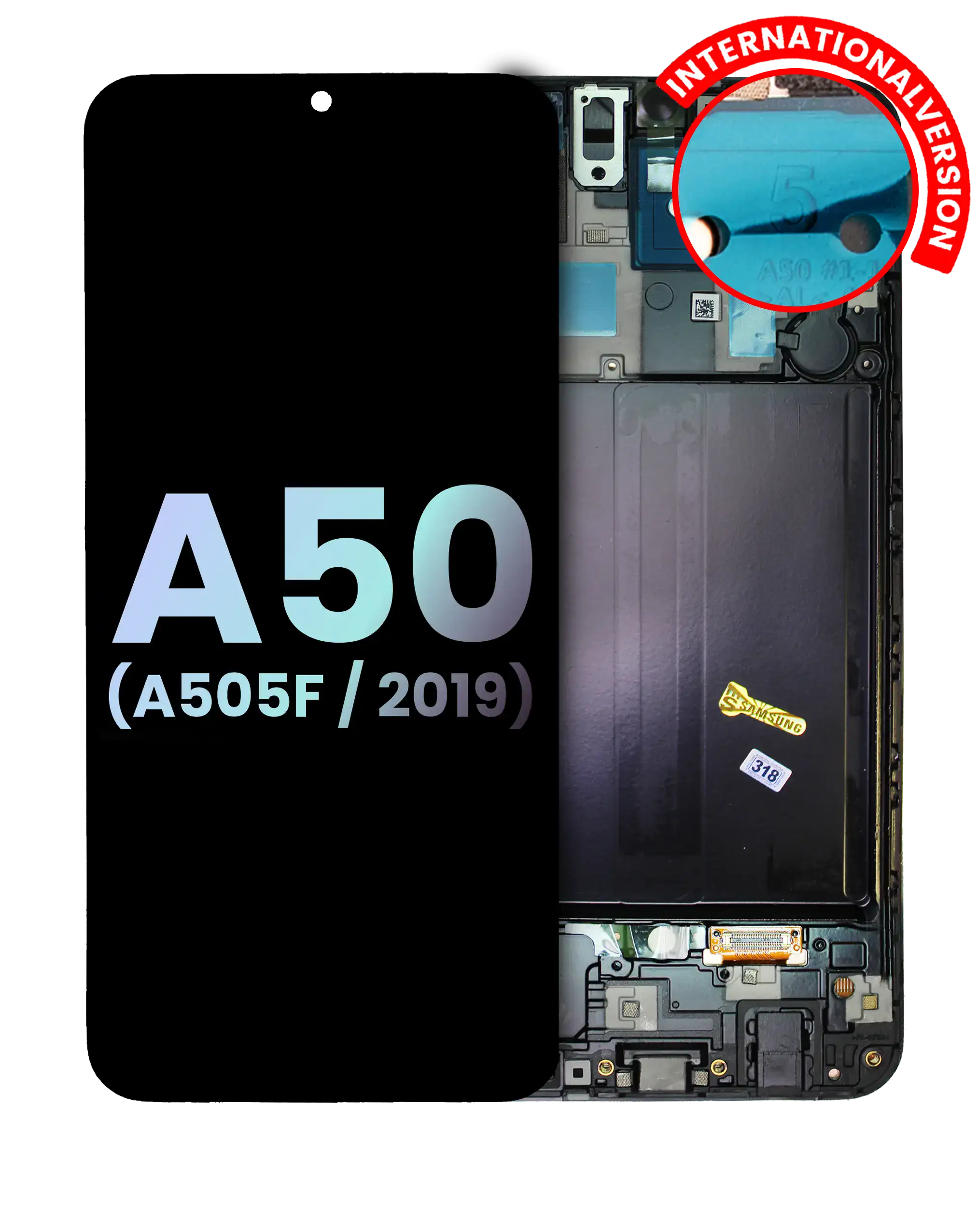 Oled Assembly With Frame Compatible For Samsung Galaxy A50 (A505F / 2019) (International Version) (Service Pack) (All Colors)