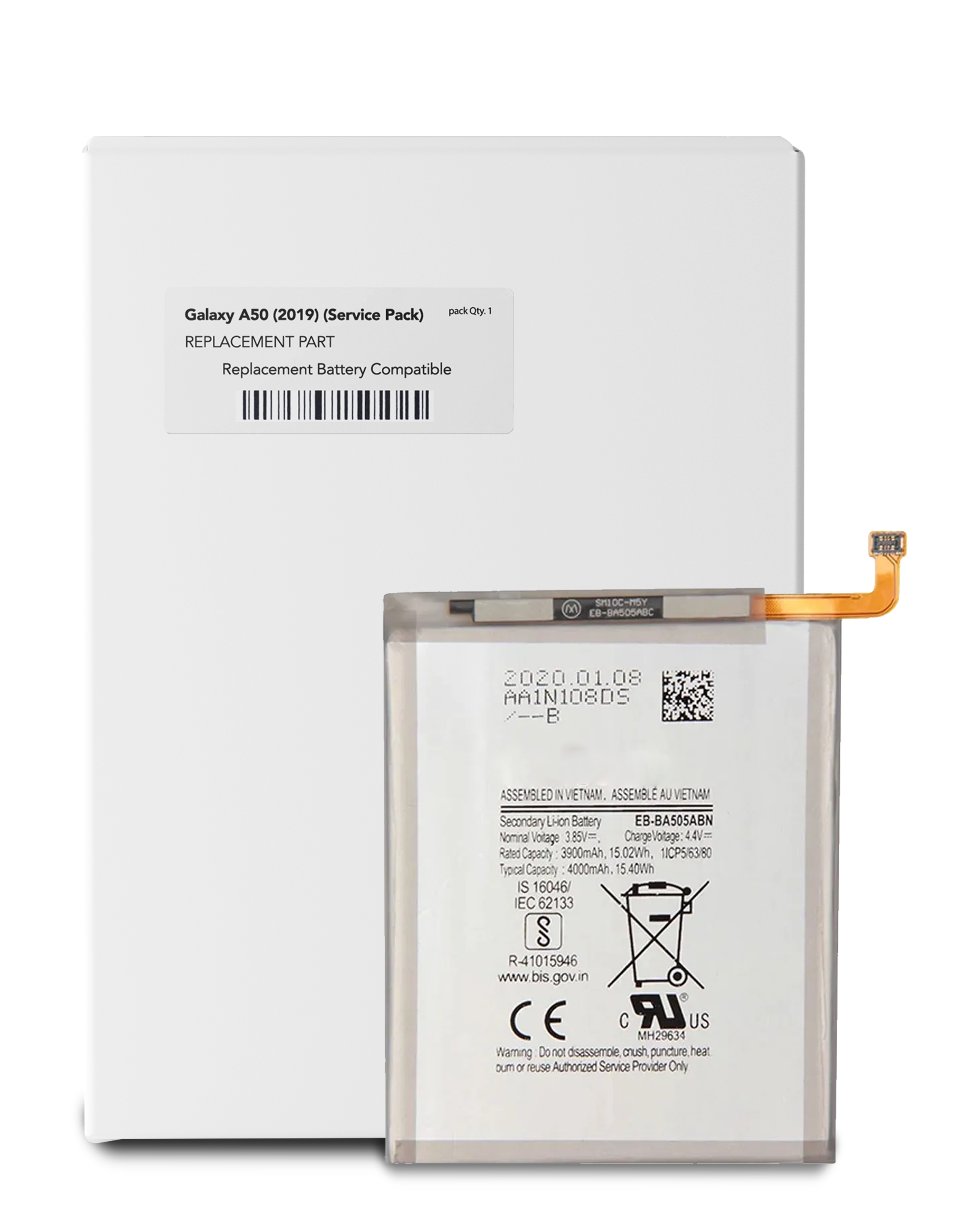 Replacement Battery Compatible For Samsung Galaxy A50 (A505 / 2019) (Eb-Ba505Abn) (Service Pack)