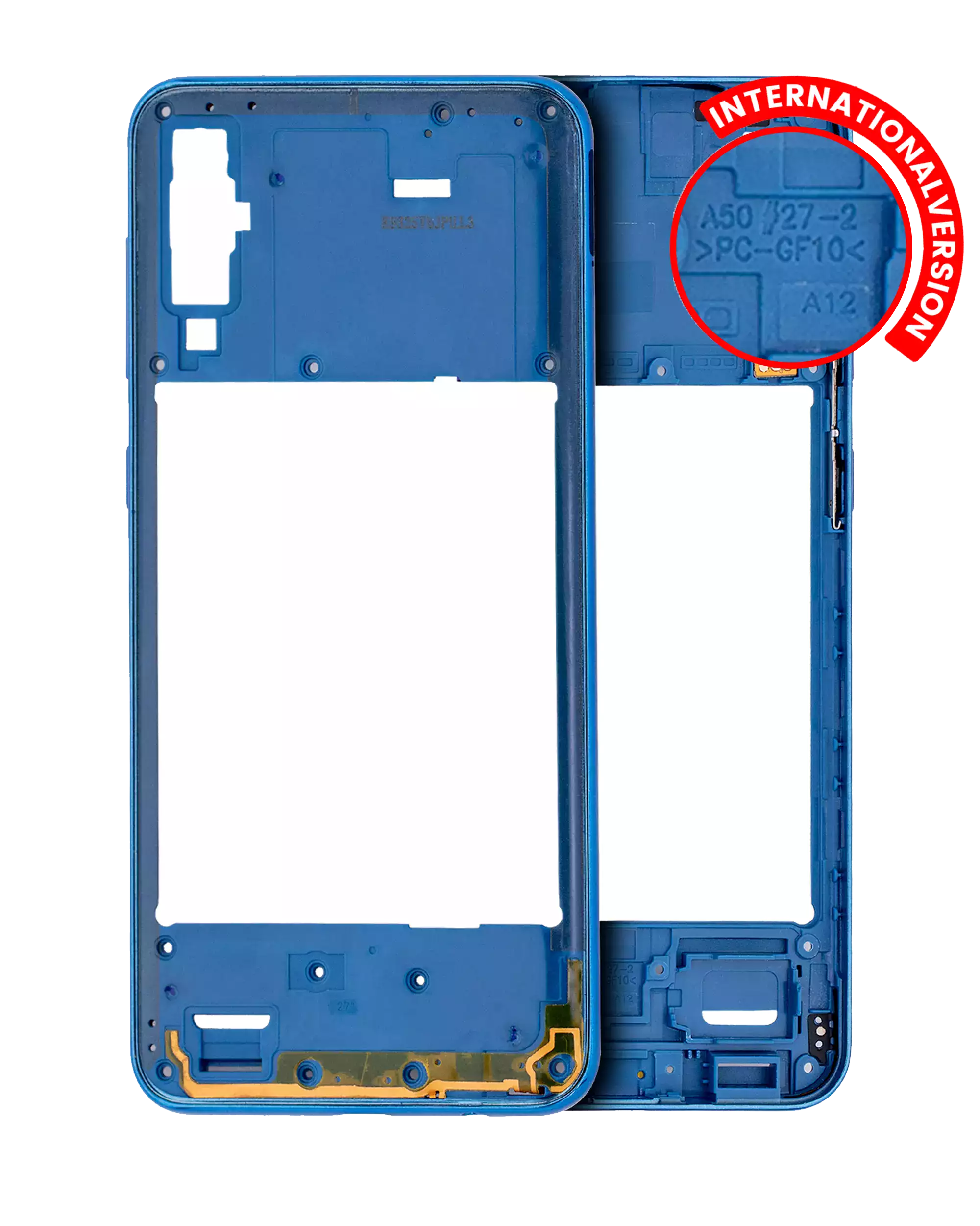 Mid-Frame Housing Compatible For Samsung Galaxy A50 (A505 / 2019) (International Version) (Aftermarket Plus) (Blue)