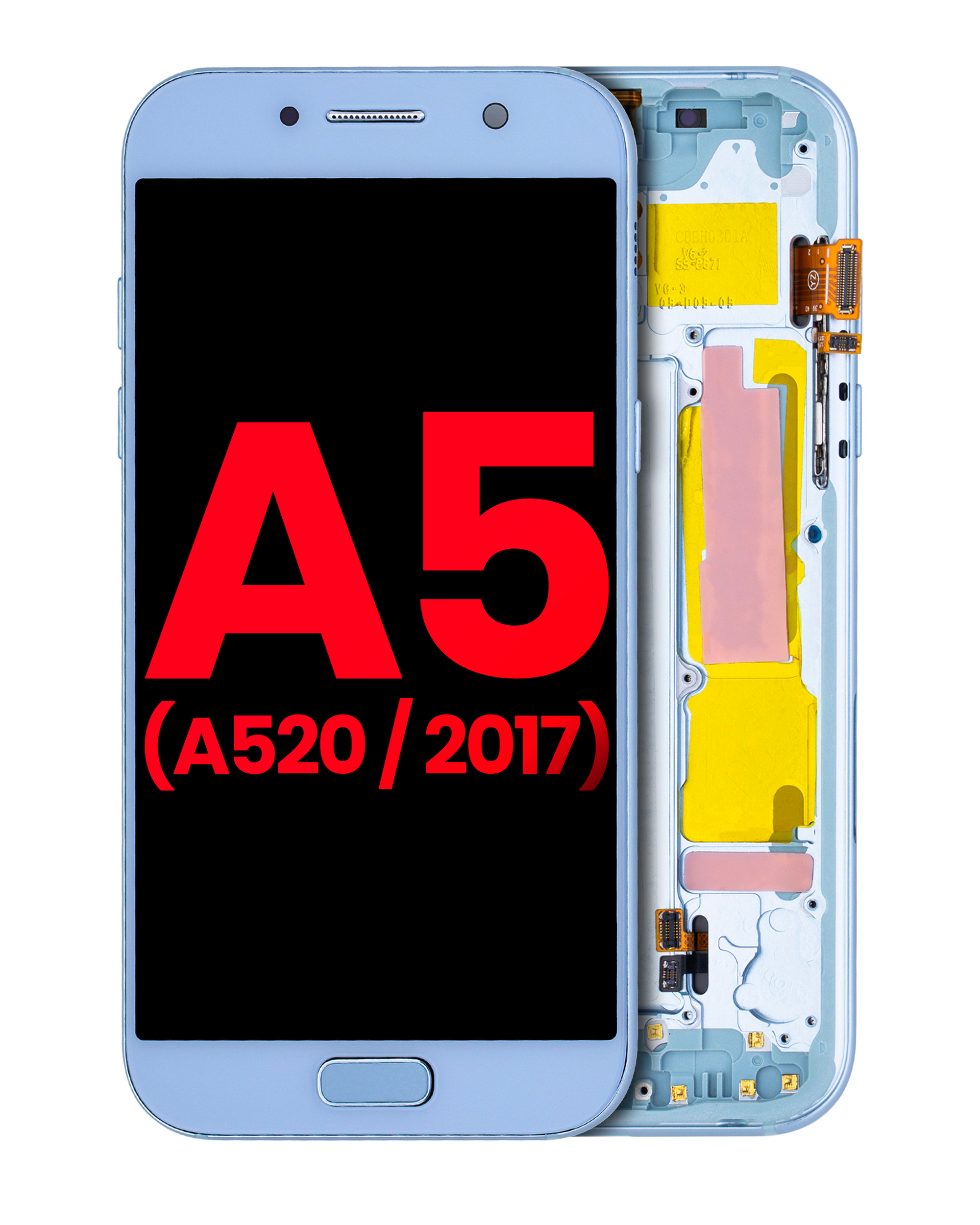 Oled Assembly With Frame Compatible For Samsung A5 (A520 / 2017) (Aftermarket Plus) (Blue Mist)