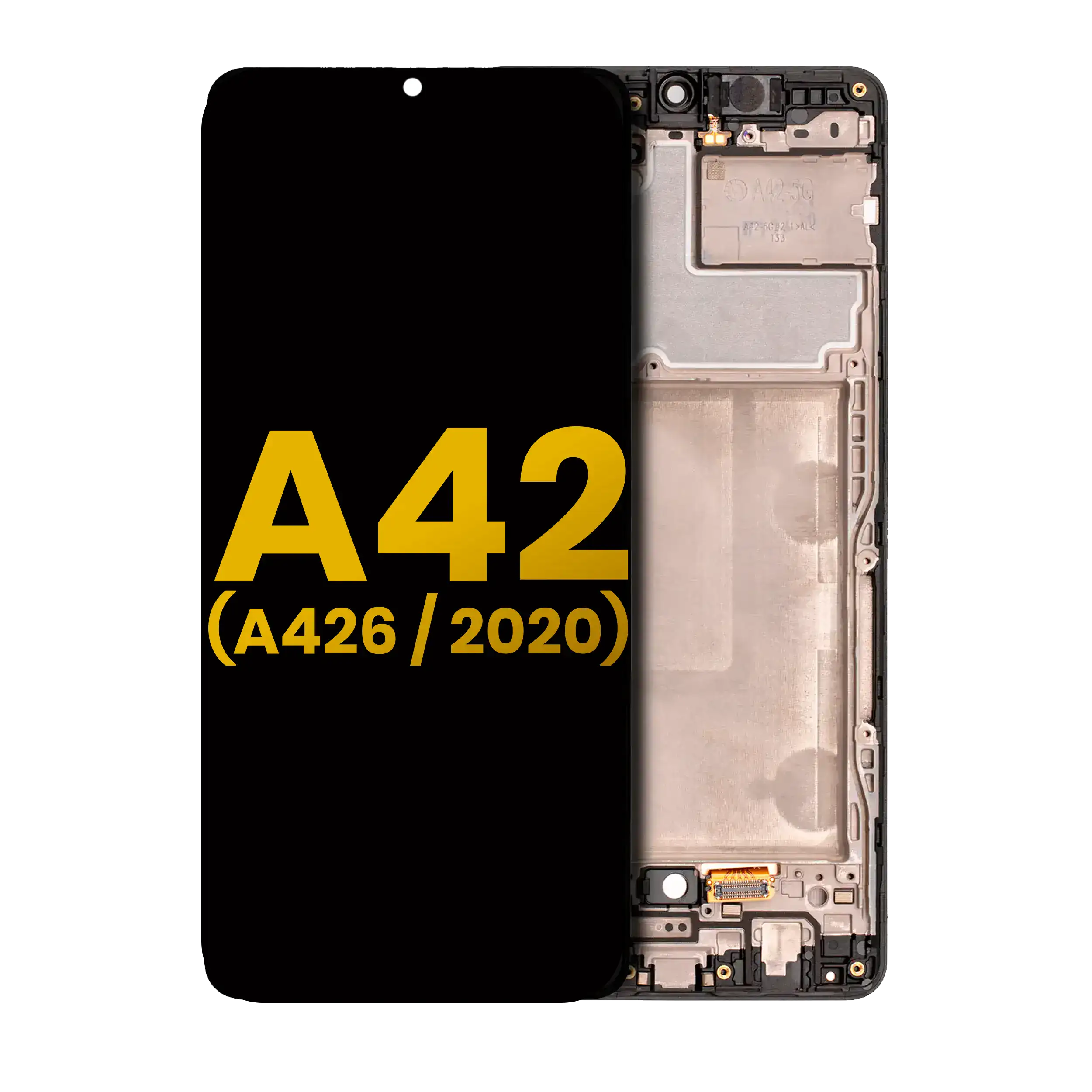 Oled Assembly With Frame Compatible For Samsung Galaxy A42 5G (A426 / 2020) (Refurbished) (Prism Dot Black)