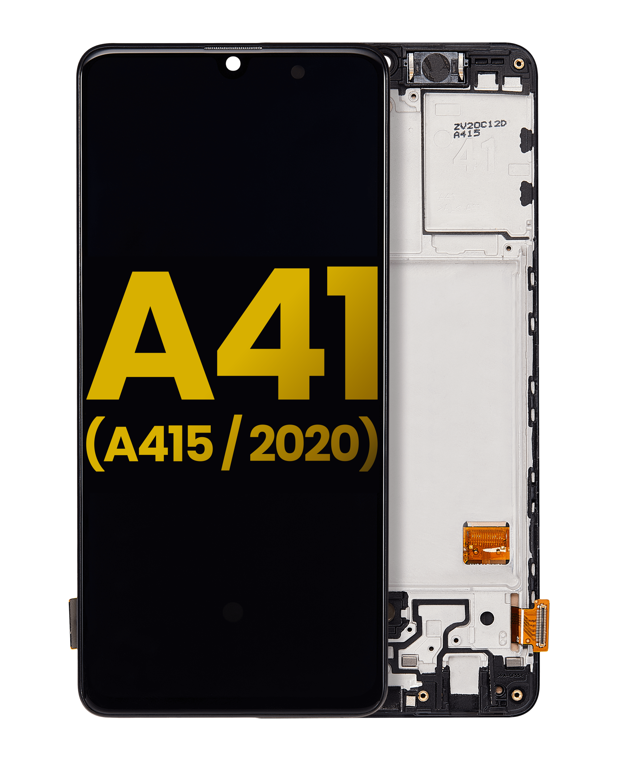 Oled Assembly With Frame Compatible For Samsung Galaxy A41 (A415 / 2020) (Refurbished) (Prism Crush Black)