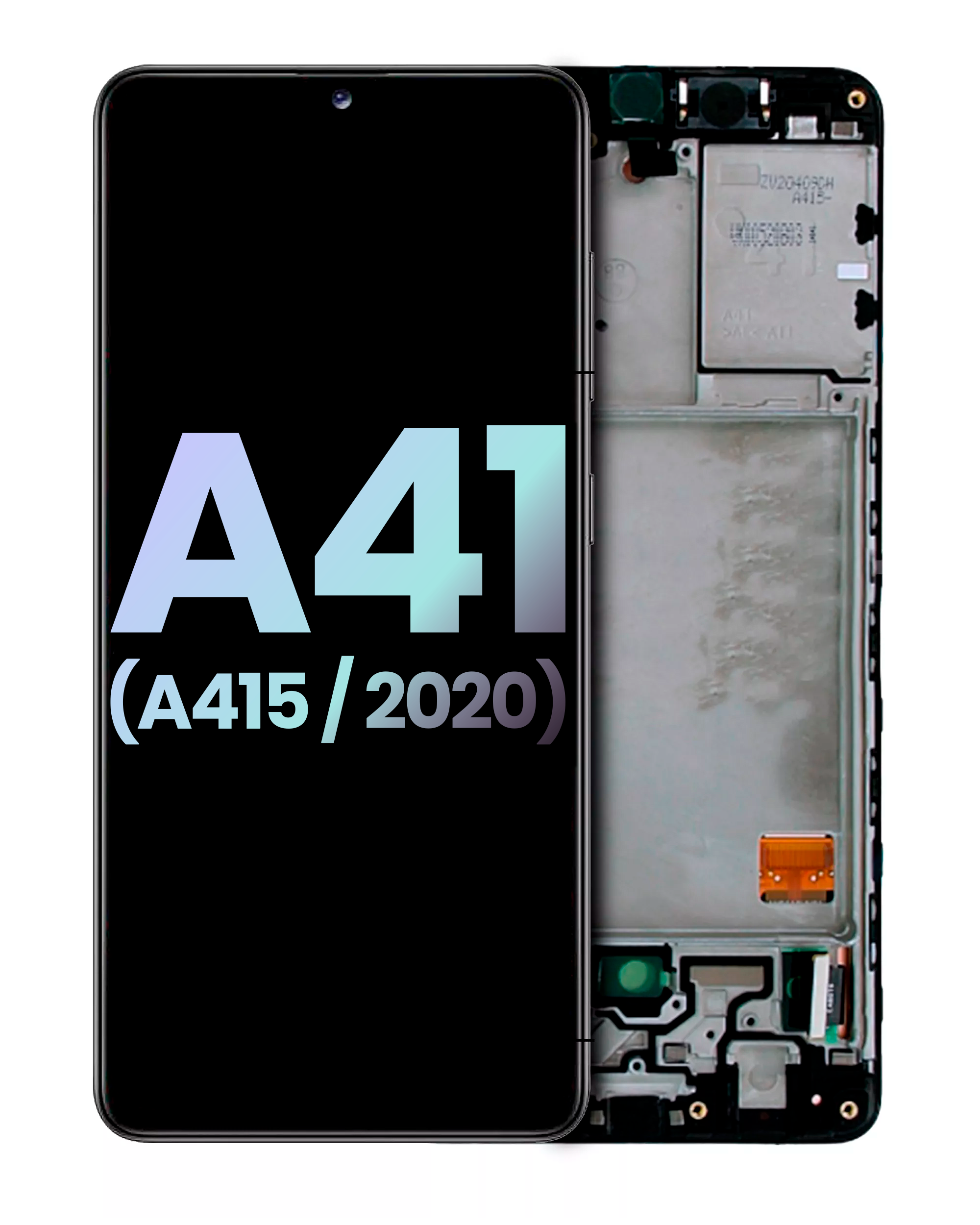Lcd Assembly With Frame Compatible For Samsung Galaxy A41 (A415 / 2020) (Service Pack) (Prism Crush Black)