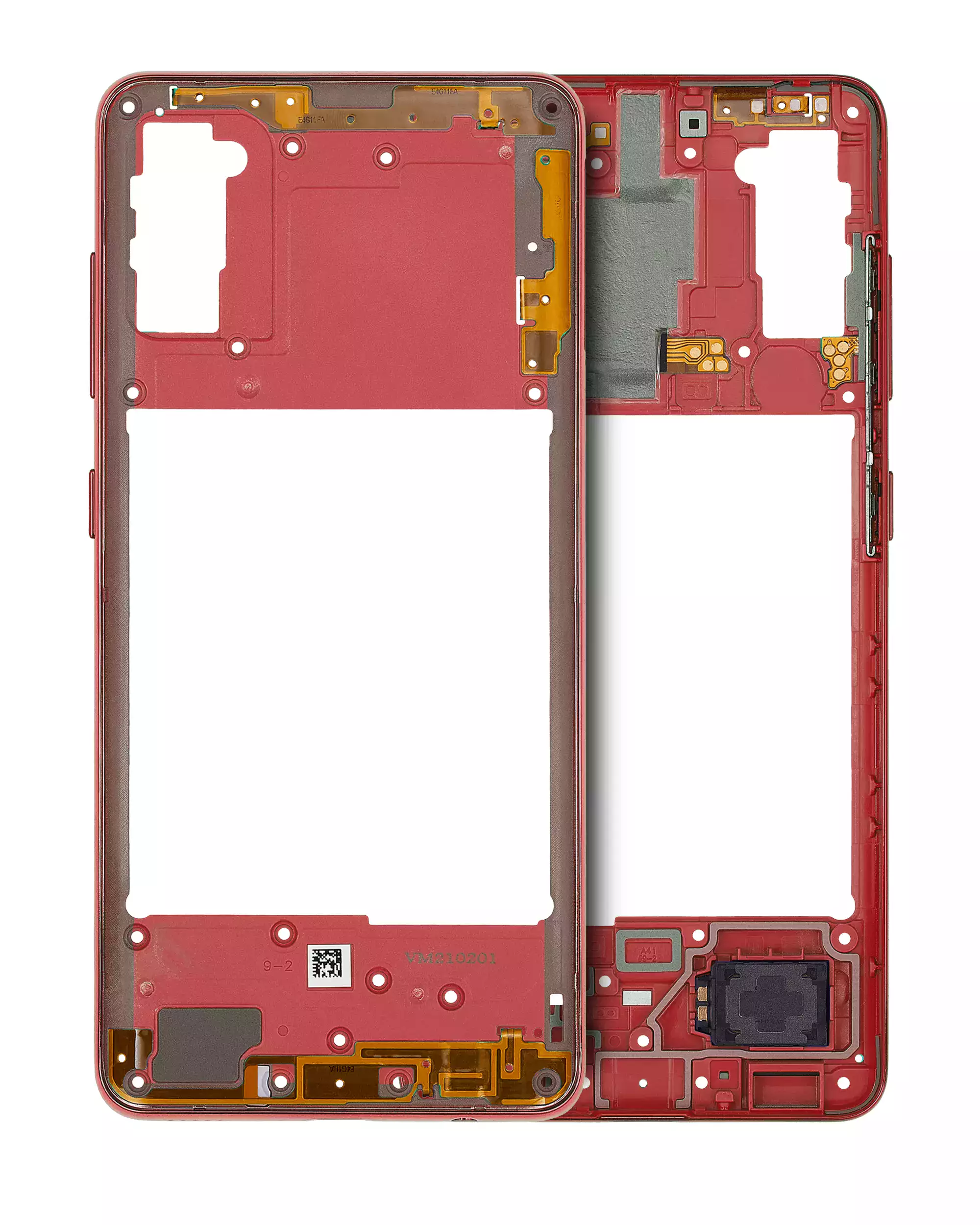 Mid-Frame Housing Compatible For Samsung Galaxy A41 (A415 / 2020) (Aftermarket Plus) (Prism Crush Red)