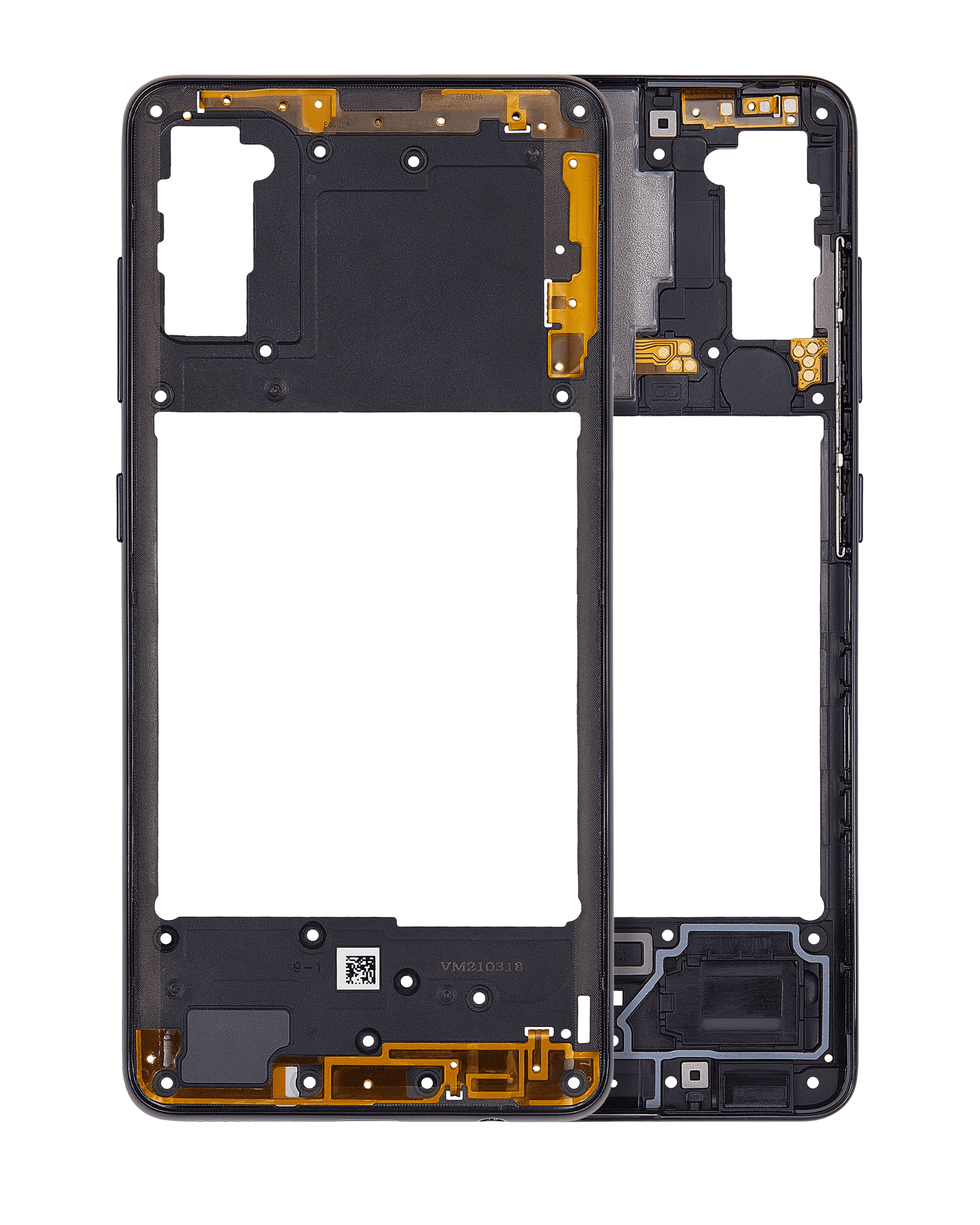 Mid-Frame Housing Compatible For Samsung Galaxy A41 (A415 / 2020) (Aftermarket Plus) (Prism Crush Black)