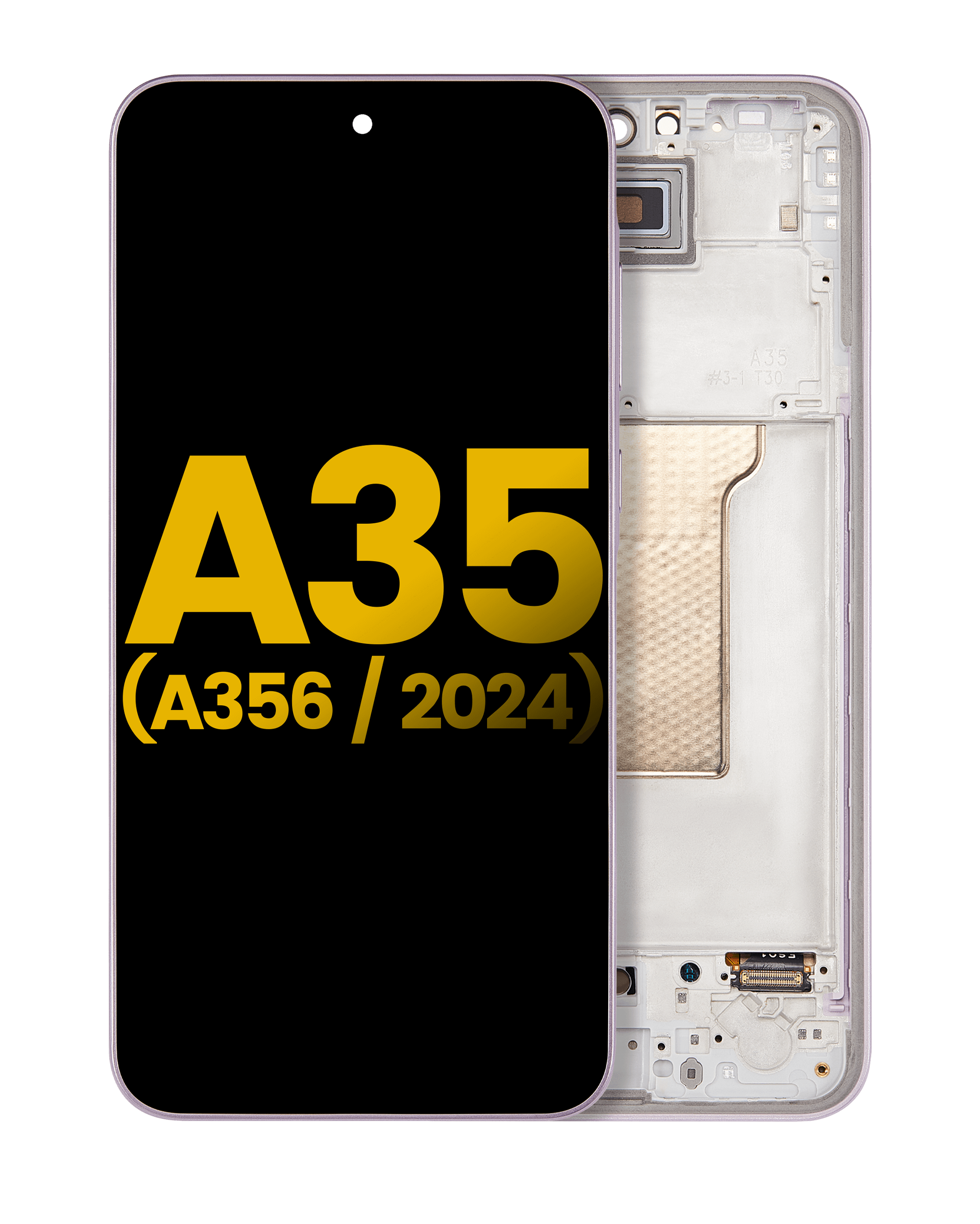 Oled Assembly With Frame Compatible For Samsung Galaxy A35 5G (A356 / 2024) (Refurbished) (Lilac)