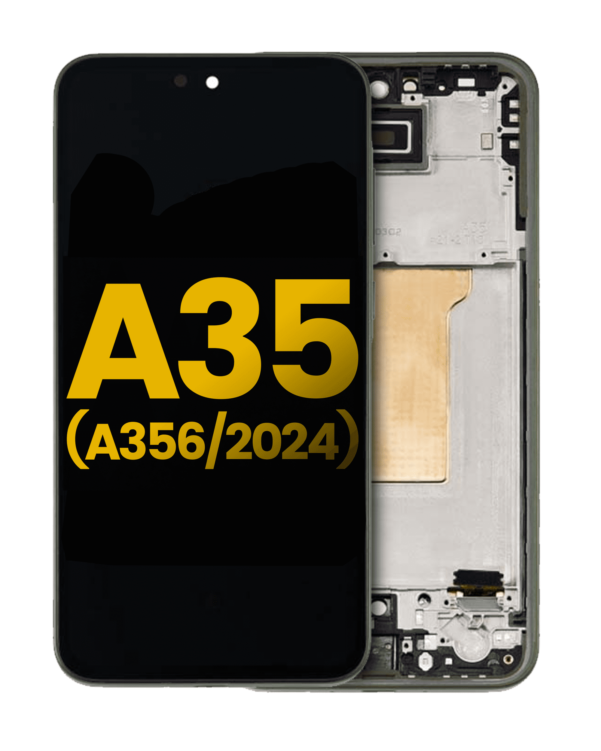 Oled Assembly With Frame Compatible For Samsung Galaxy A35 5G (A356 / 2024) (Refurbished) (Lemon)