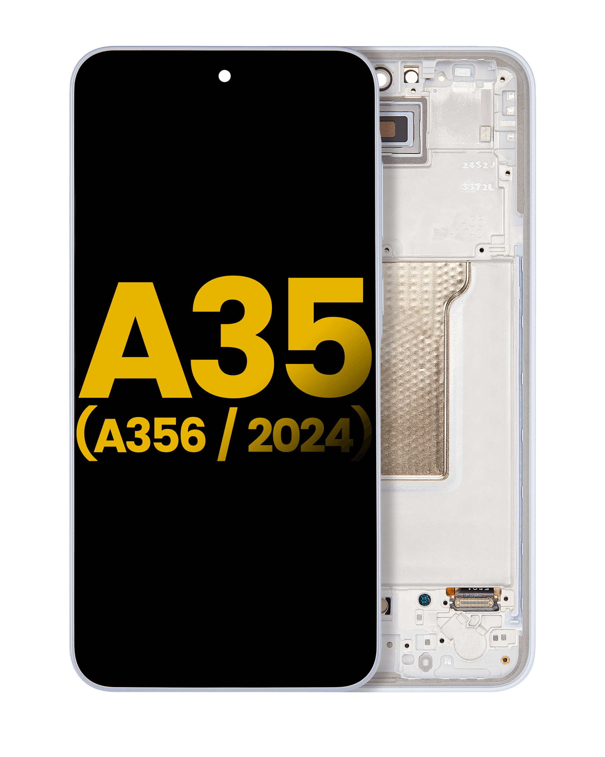 Oled Assembly With Frame Compatible For Samsung Galaxy A35 5G (A356 / 2024) (Refurbished) (Iceblue)