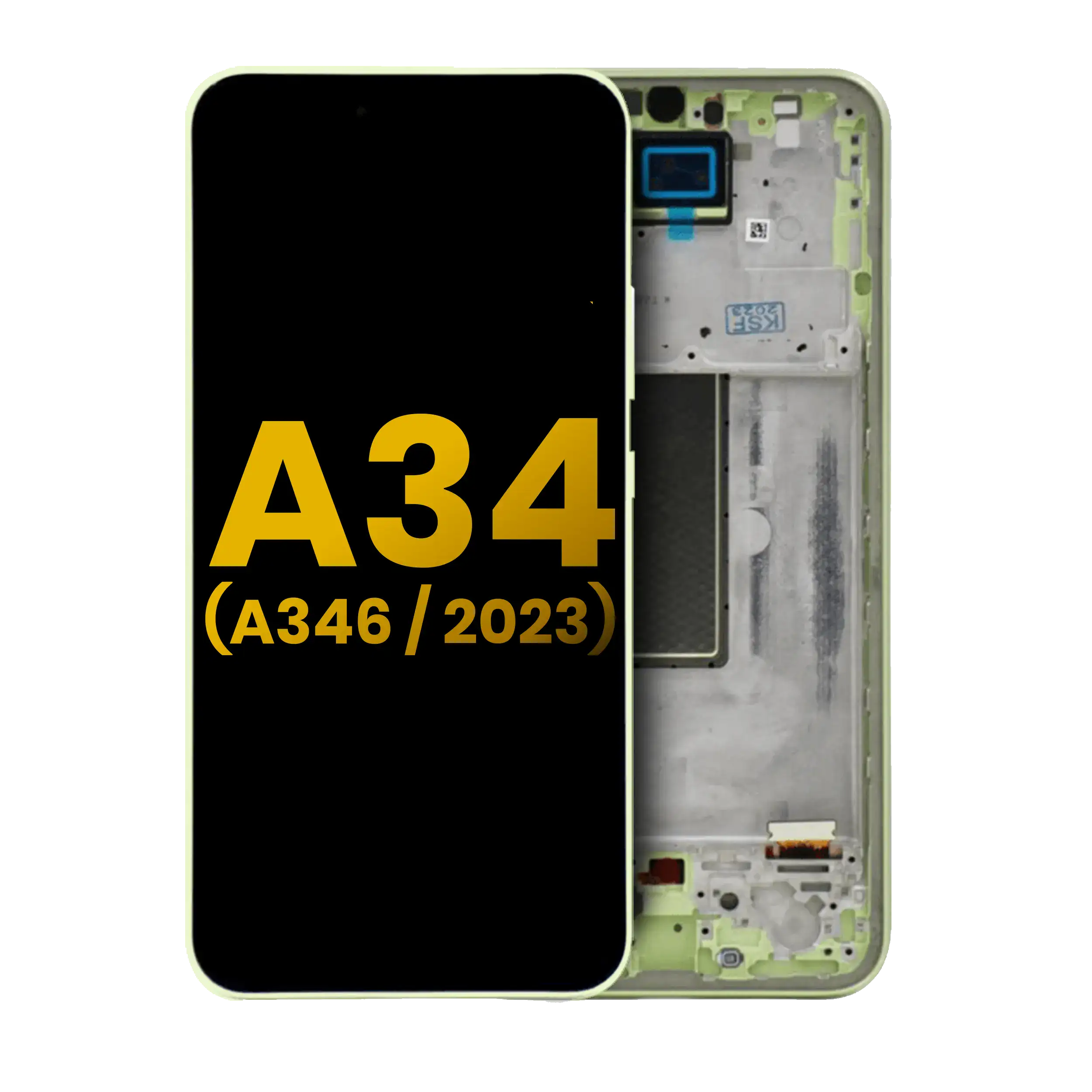 Oled Assembly With Frame Compatible For Samsung Galaxy A34 5G (A346 / 2023) (Refurbished) (Lime)