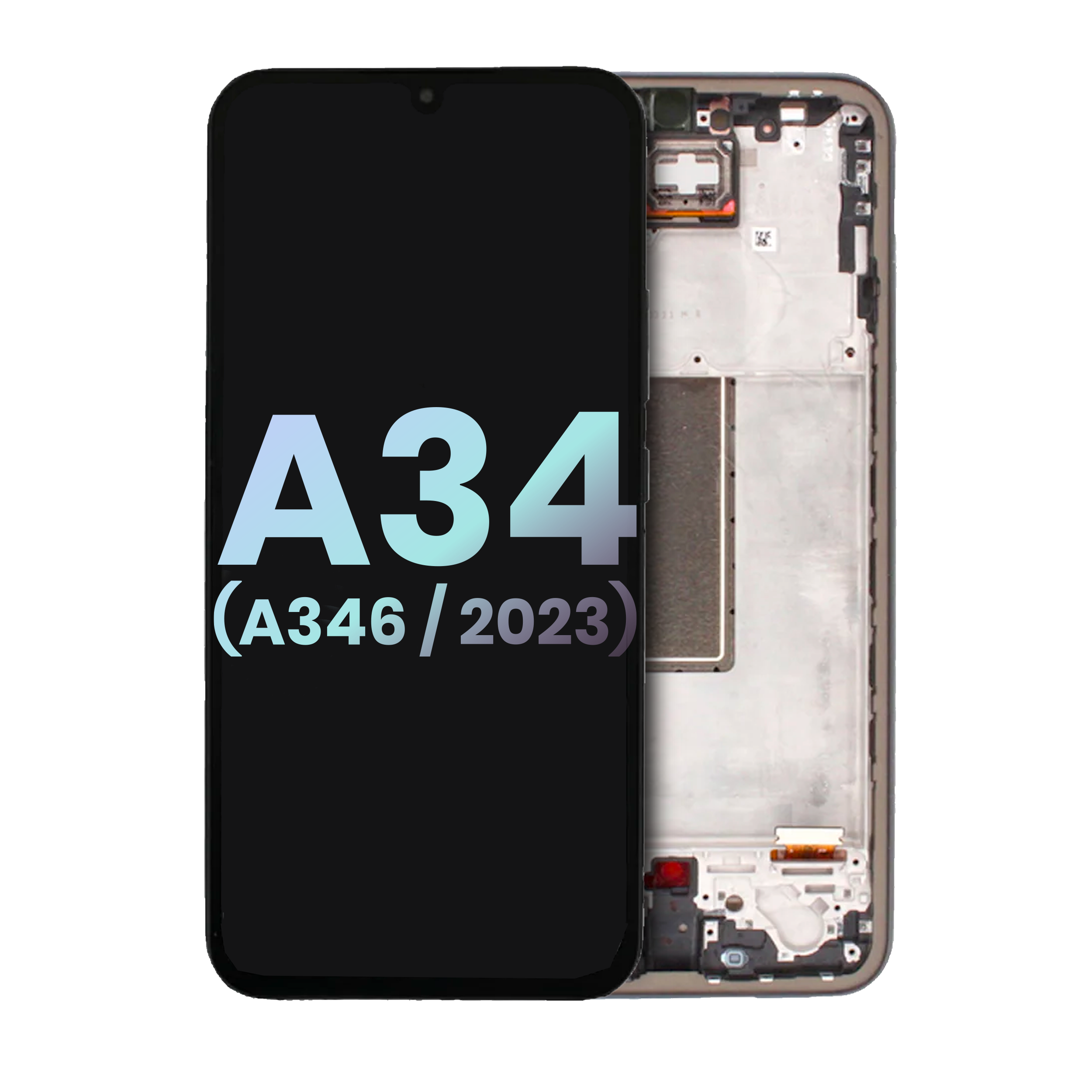 Oled Assembly With Frame Compatible For Samsung Galaxy A34 5G (A346 / 2023) (Service Pack) (Graphite)