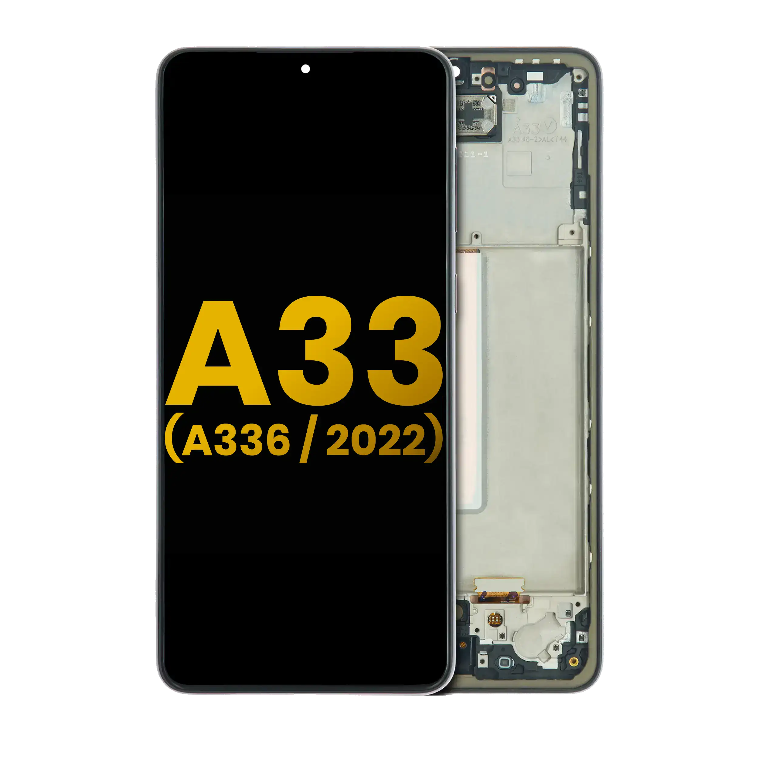 Lcd Assembly With Frame Compatible For Samsung Galaxy A33 5G (A336 / 2022) (Refurbished) (Black)
