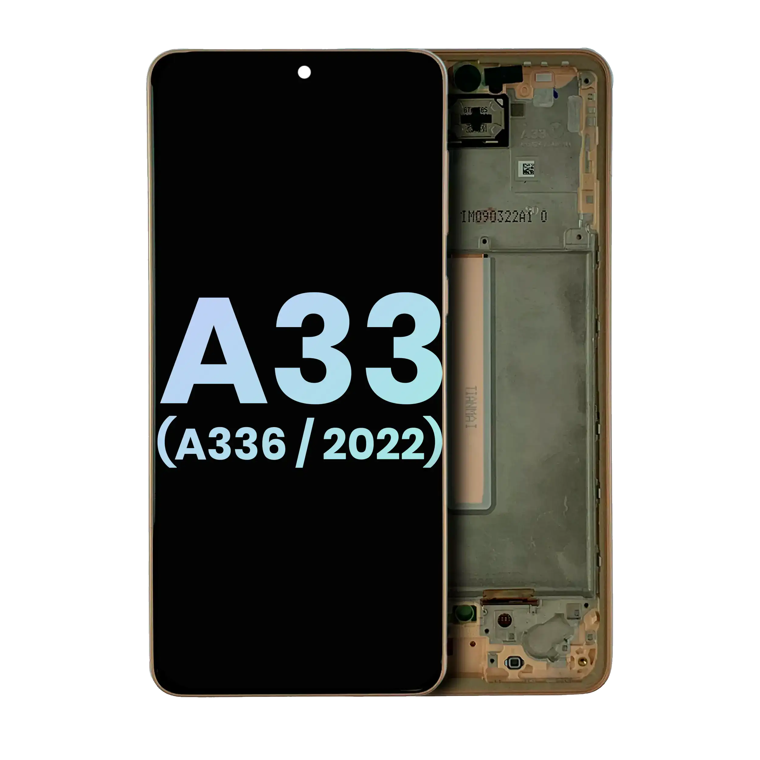 Oled Assembly With Frame Compatible For Samsung Galaxy A33 5G (A336 / 2022) (Service Pack) (Peach)
