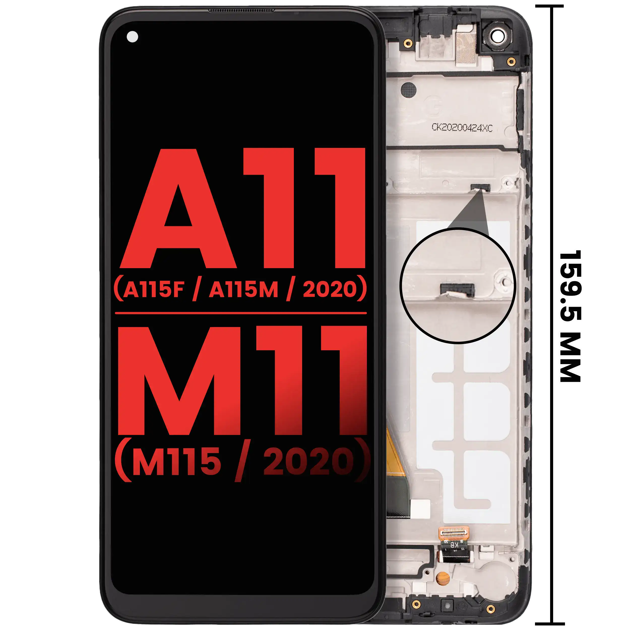 Lcd Assembly With Frame Compatible For Samsung Galaxy A11 (A115F/A115M) & M11 (M115) - Aftermarket Plus