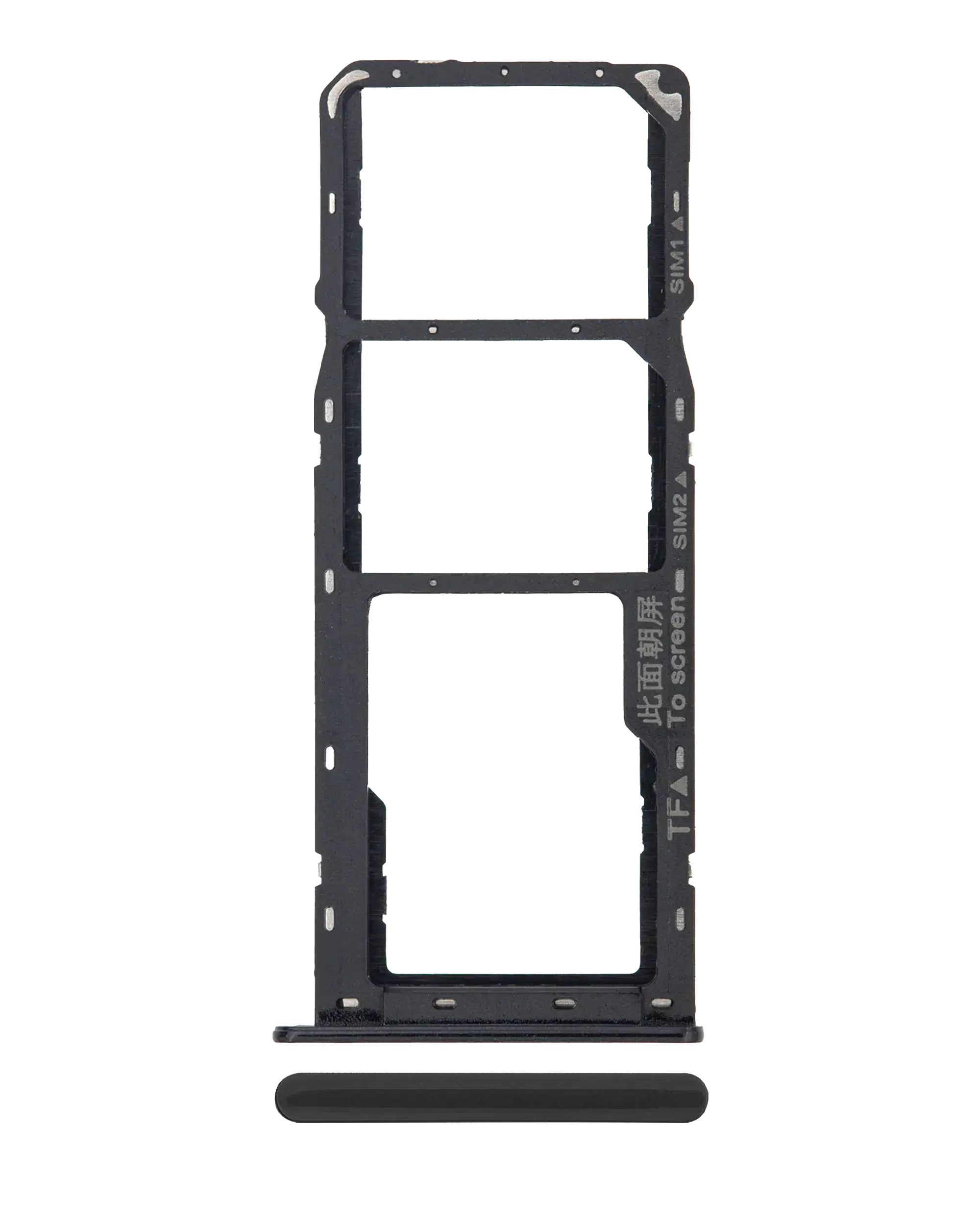 Dual Sim Card Tray Compatible For Samsung Galaxy A10S (A107 / 2019) / A20S (A207 / 2019) (Black)
