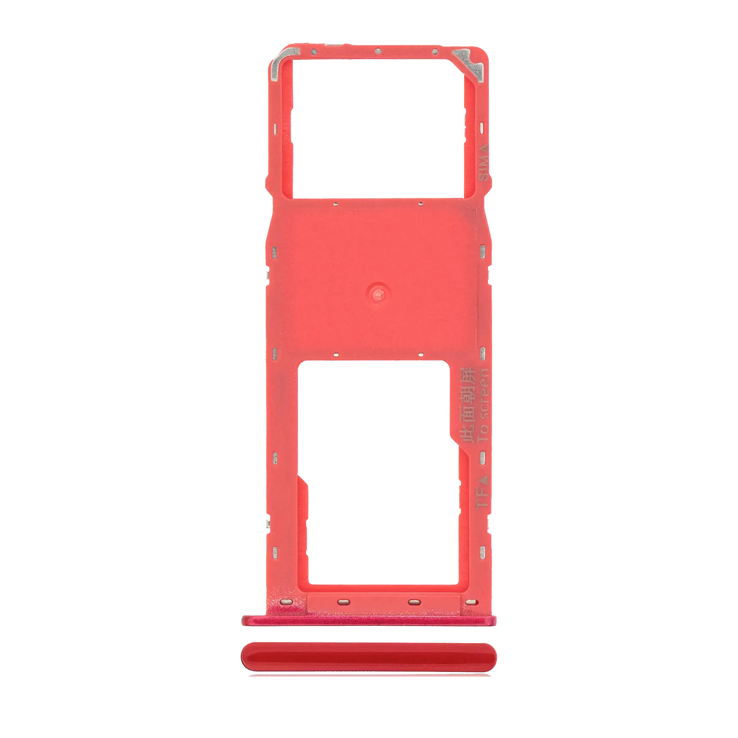 Single Sim Card Tray Compatible For Samsung Galaxy A10S (A107 / 2019) / A20S (A207 / 2019) (Red)